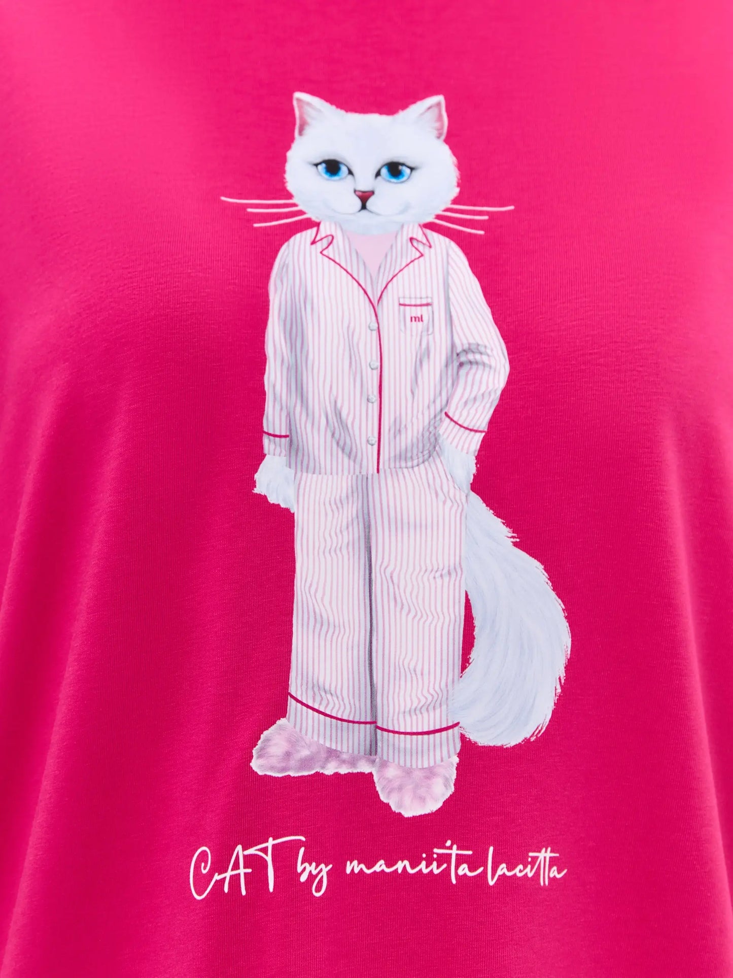Pink oversized t-shirt pajamas cat - Funny Cat Loungewear | For Cat Lovers | CAT by maniita lacitta