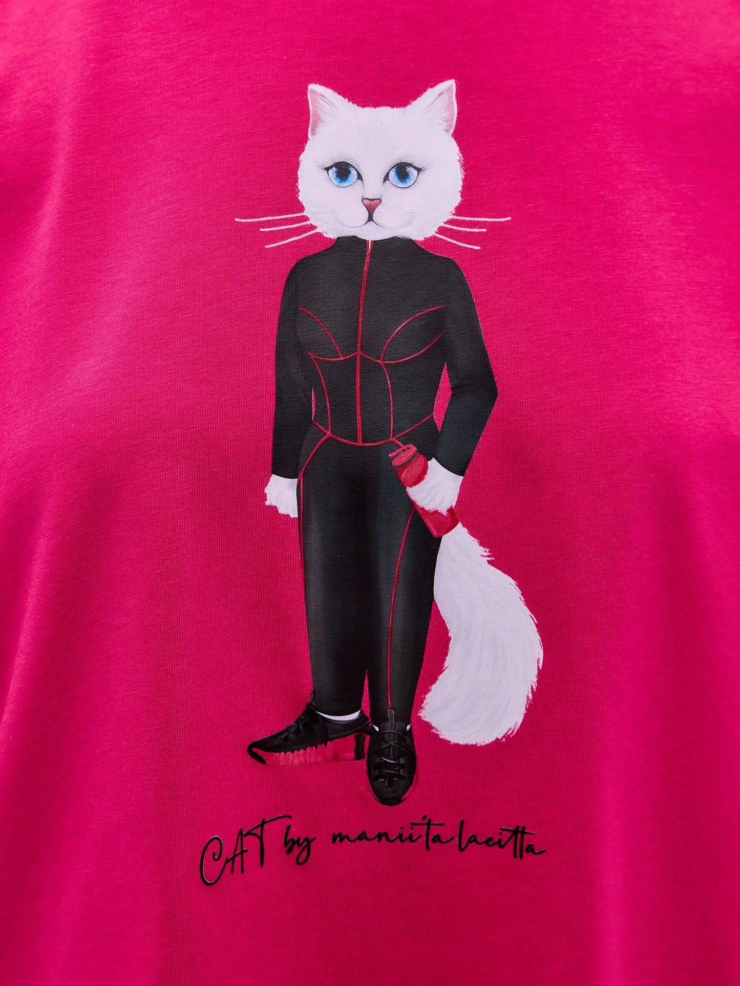 Pink short oversized t-shirt sport cat - Funny Cat T-shirt | For Cat Lovers | CAT by maniita lacitta