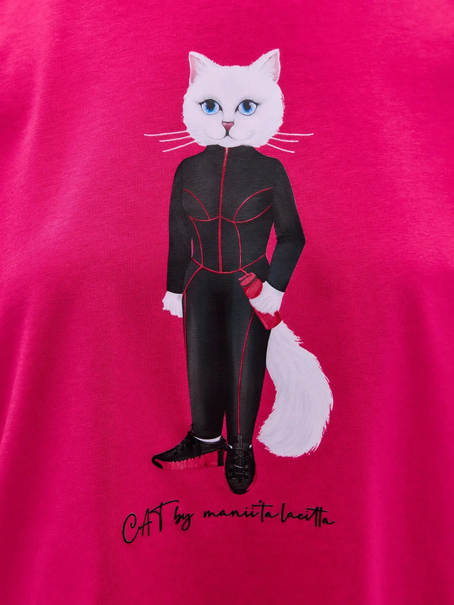 Pink short oversized t-shirt sport cat - Funny Cat T-shirt | For Cat Lovers | CAT by maniita lacitta
