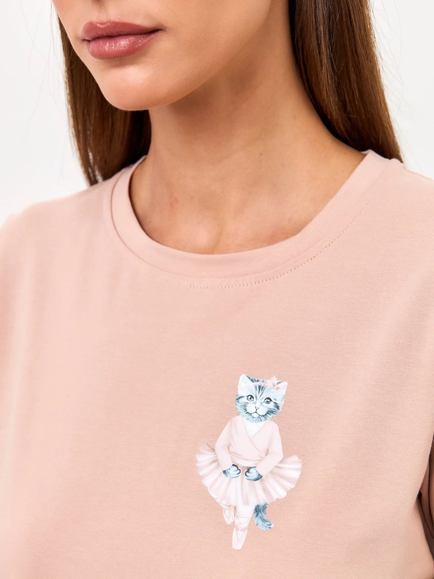 Pink Printed T-shirt BALLET CAT - T-shirt