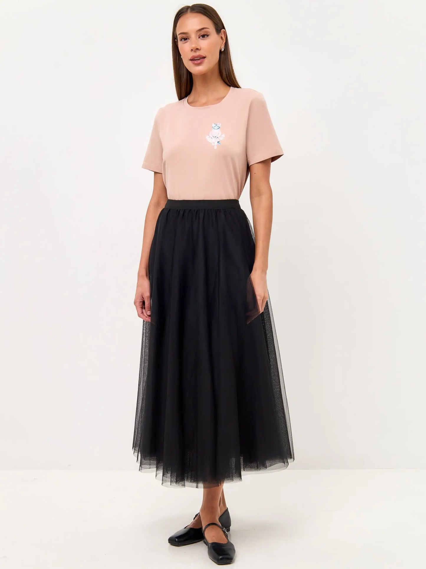 Pink Printed T-shirt BALLET CAT - T-shirt