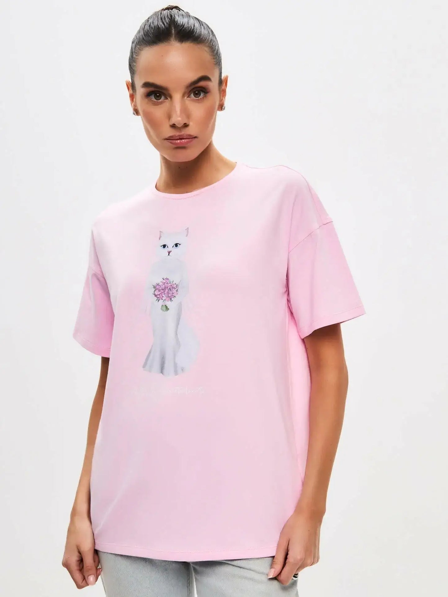 Pink t-shirt bride cat - Funny Cat T-shirt | For Cat Lovers | CAT by maniita lacitta