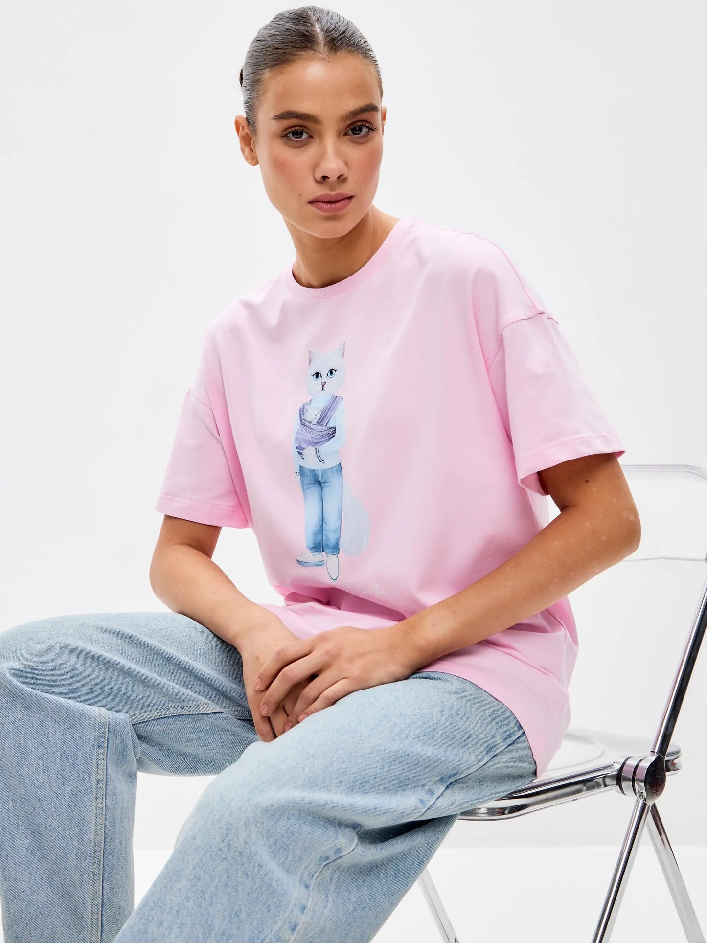 Pink t-shirt mother cat - Funny Cat T-shirt | For Cat Lovers | CAT by maniita lacitta