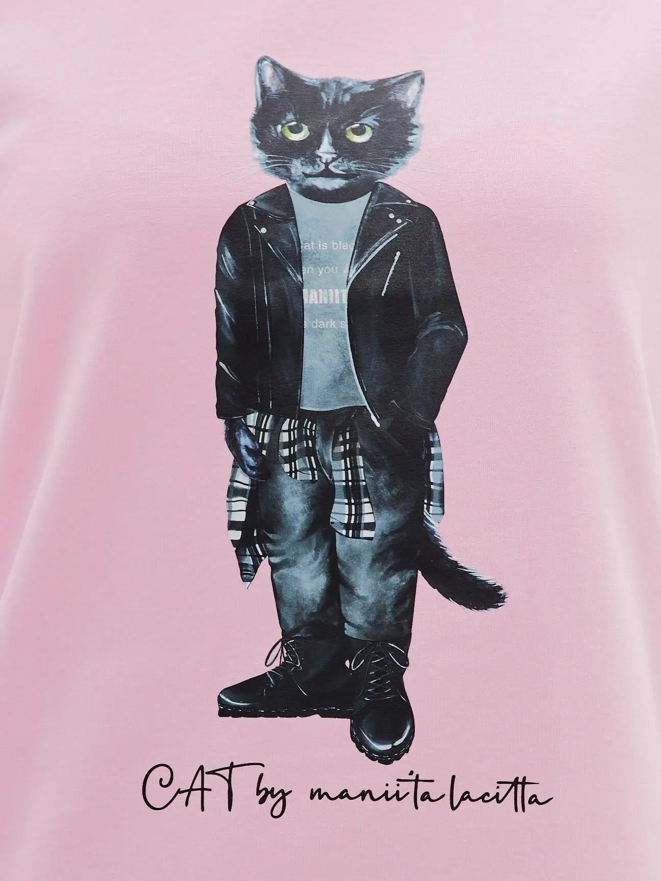 Pink t-shirt rocker cat - Funny Cat T-shirt | For Cat Lovers | CAT by maniita lacitta