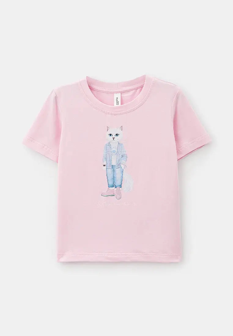 Pink t-shirt white country cat - Funny Cat T-shirt | For Cat Lovers | CAT by maniita lacitta