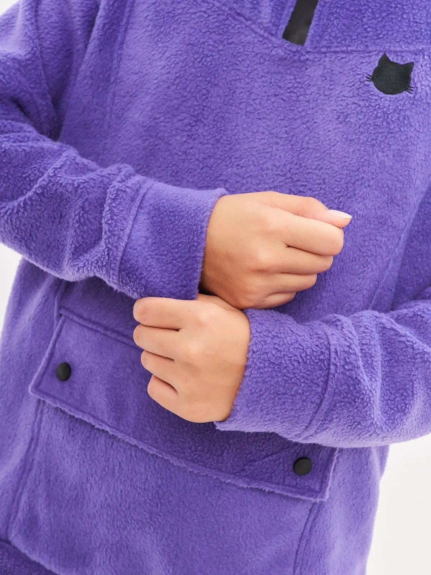 Purple fleece sweatshirt - Funny Cat Fleece (recycled) | For Cat Lovers | CAT by maniita lacitta