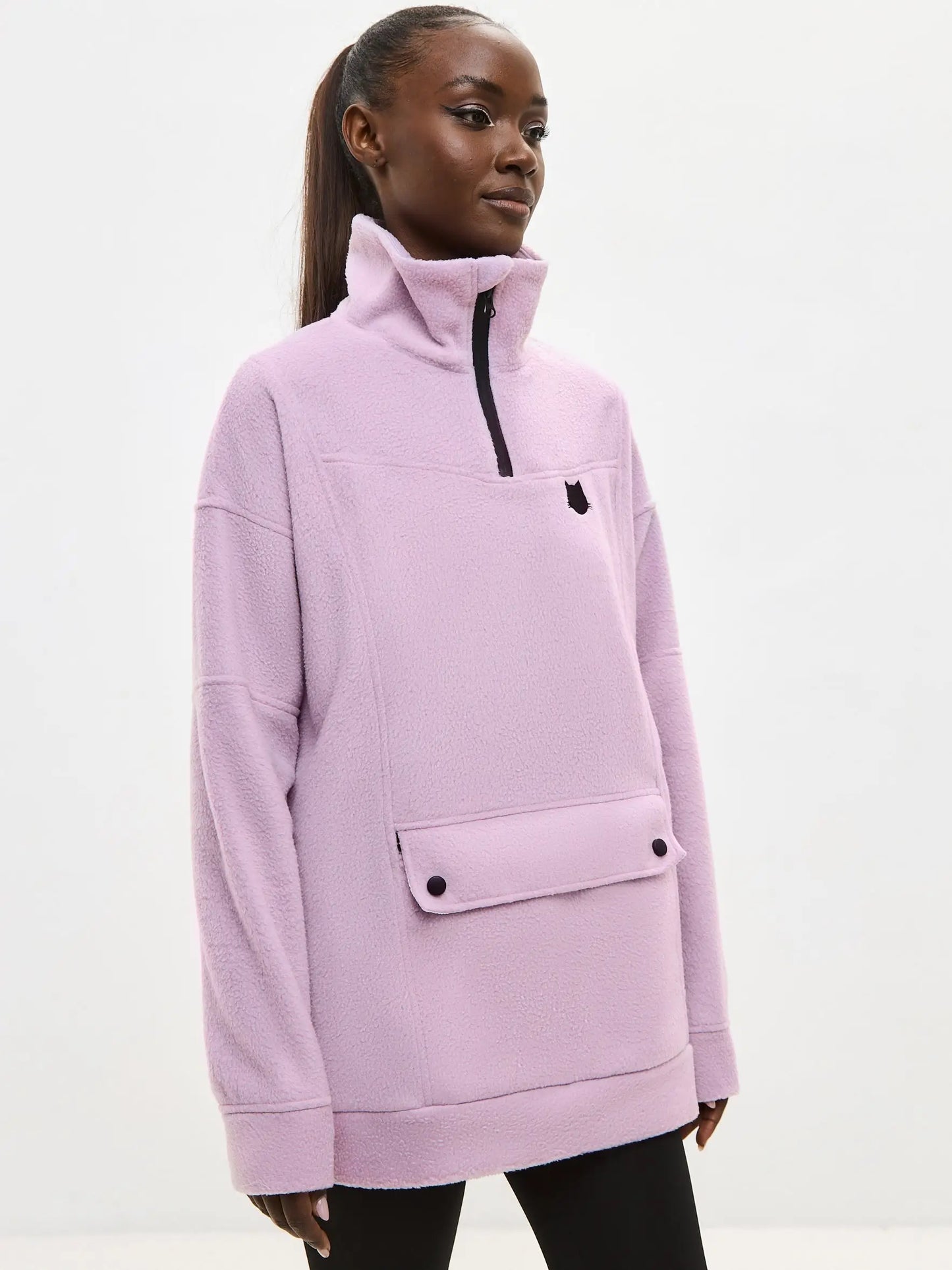 Purple fleece sweatshirt - Funny Cat Fleece (recycled) | For Cat Lovers | CAT by maniita lacitta