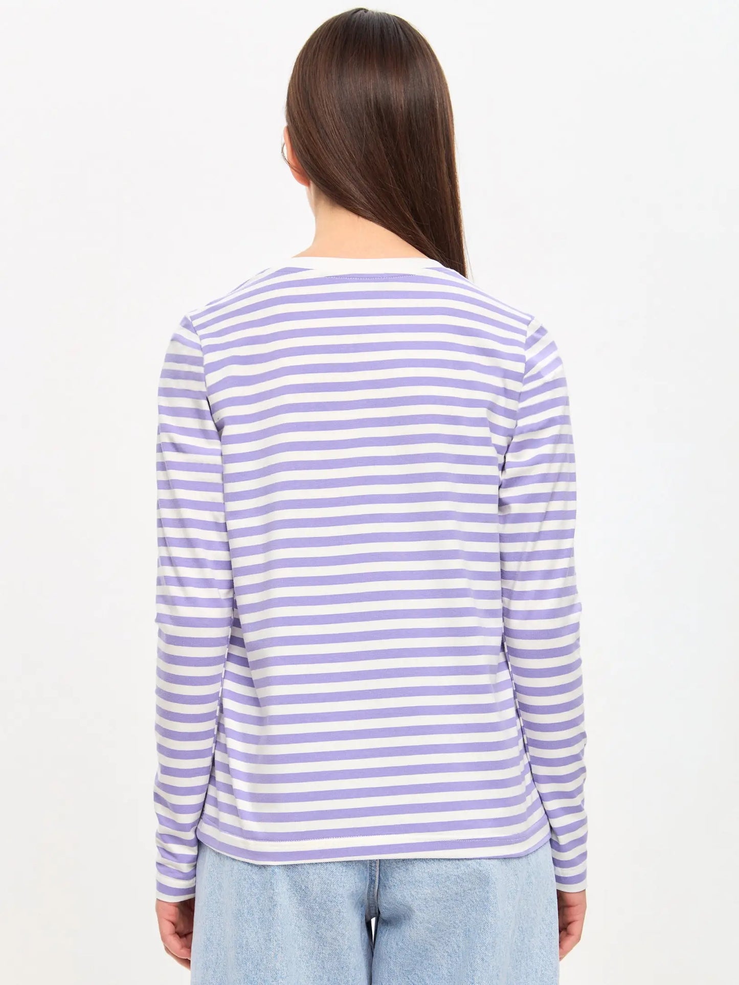 Purple longsleeve walking cat - Funny Cat Shirt & Striped shirt | For Cat Lovers | CAT by maniita