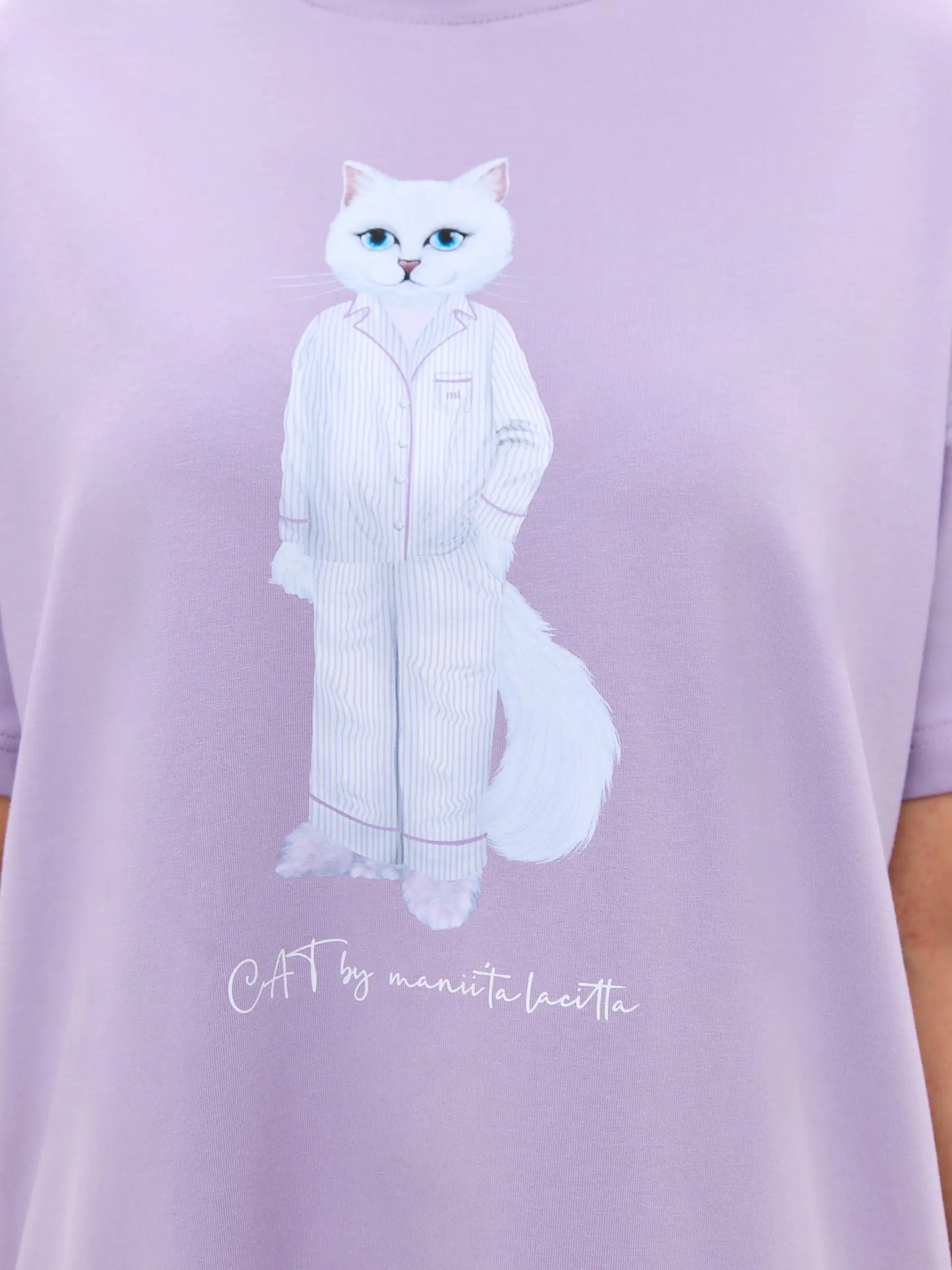 Purple oversized t-shirt pajamas cat - Funny Cat Loungewear | For Cat Lovers | CAT by maniita lacitta