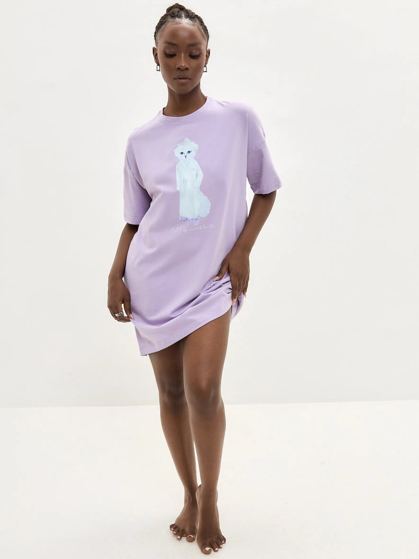 Purple oversized t-shirt spa cat - Funny Cat Loungewear | For Cat Lovers | CAT by maniita lacitta