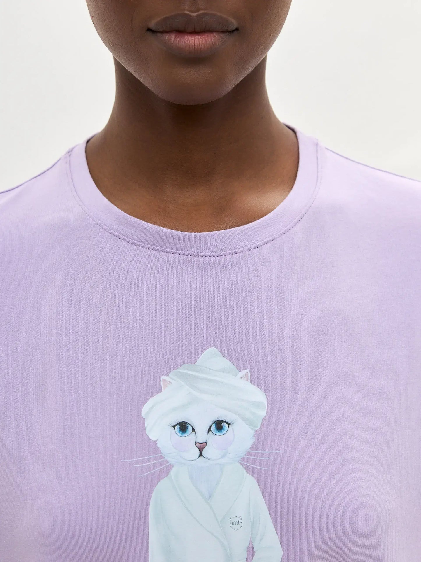 Purple Printed oversized T-shirt SPA CAT - Loungewear