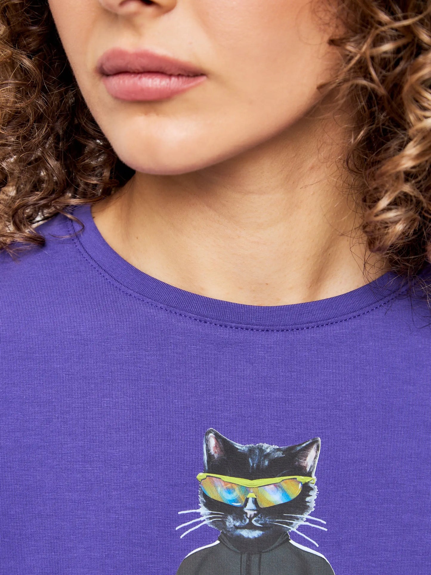 Purple short oversized t-shirt sport cat - Funny Cat T-shirt | For Cat Lovers | CAT by maniita lacitta