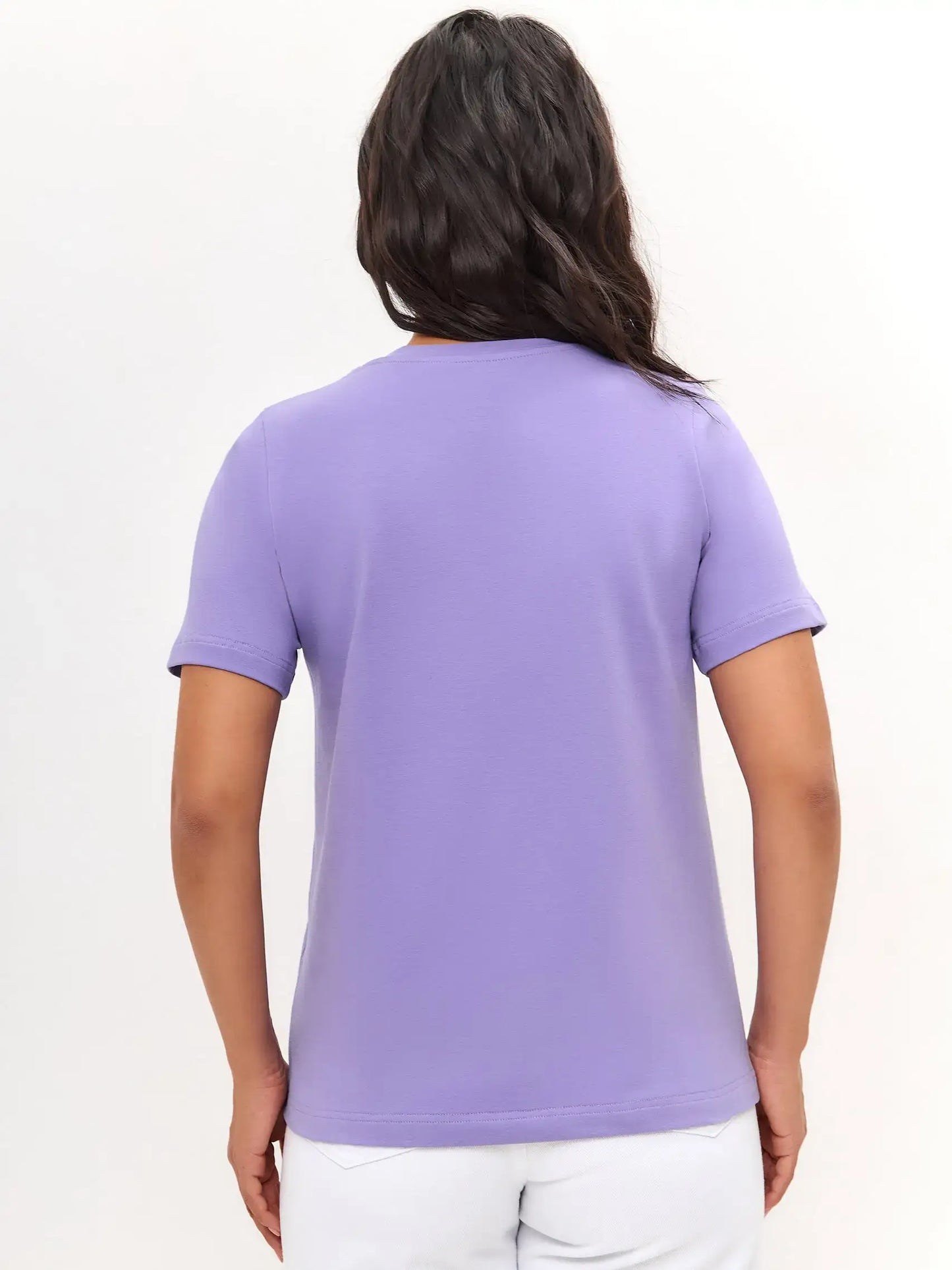 Purple Printed T-shirt COUNTRY WHITE CAT - T-shirt