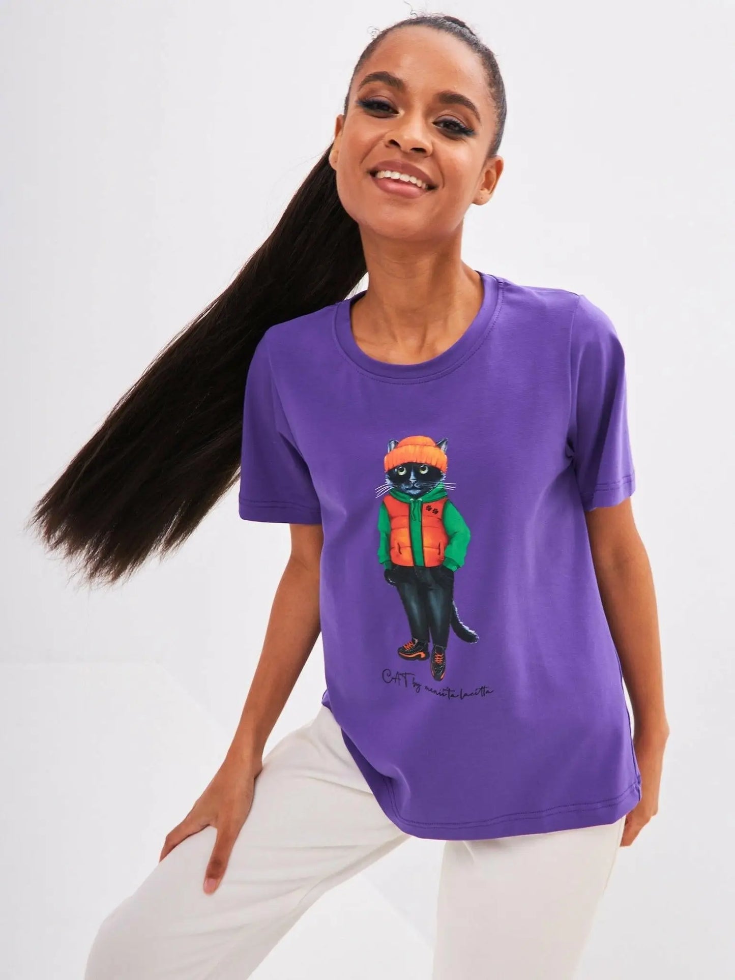 Purple t-shirt hoodie cat - Funny Cat T-shirt | For Cat Lovers | CAT by maniita lacitta