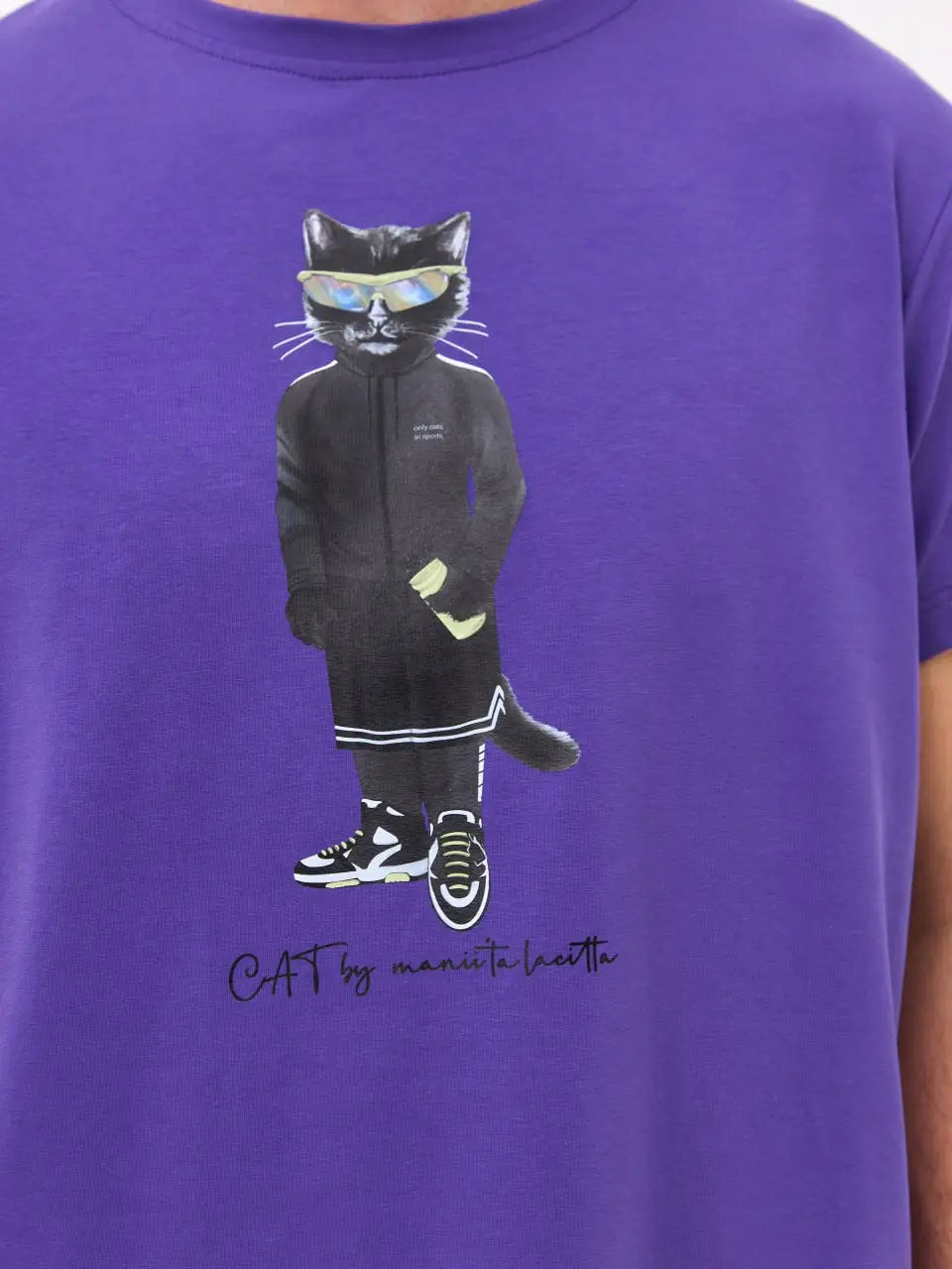 Purple t-shirt sport cat - Funny Cat T-shirt | For Cat Lovers | CAT by maniita lacitta