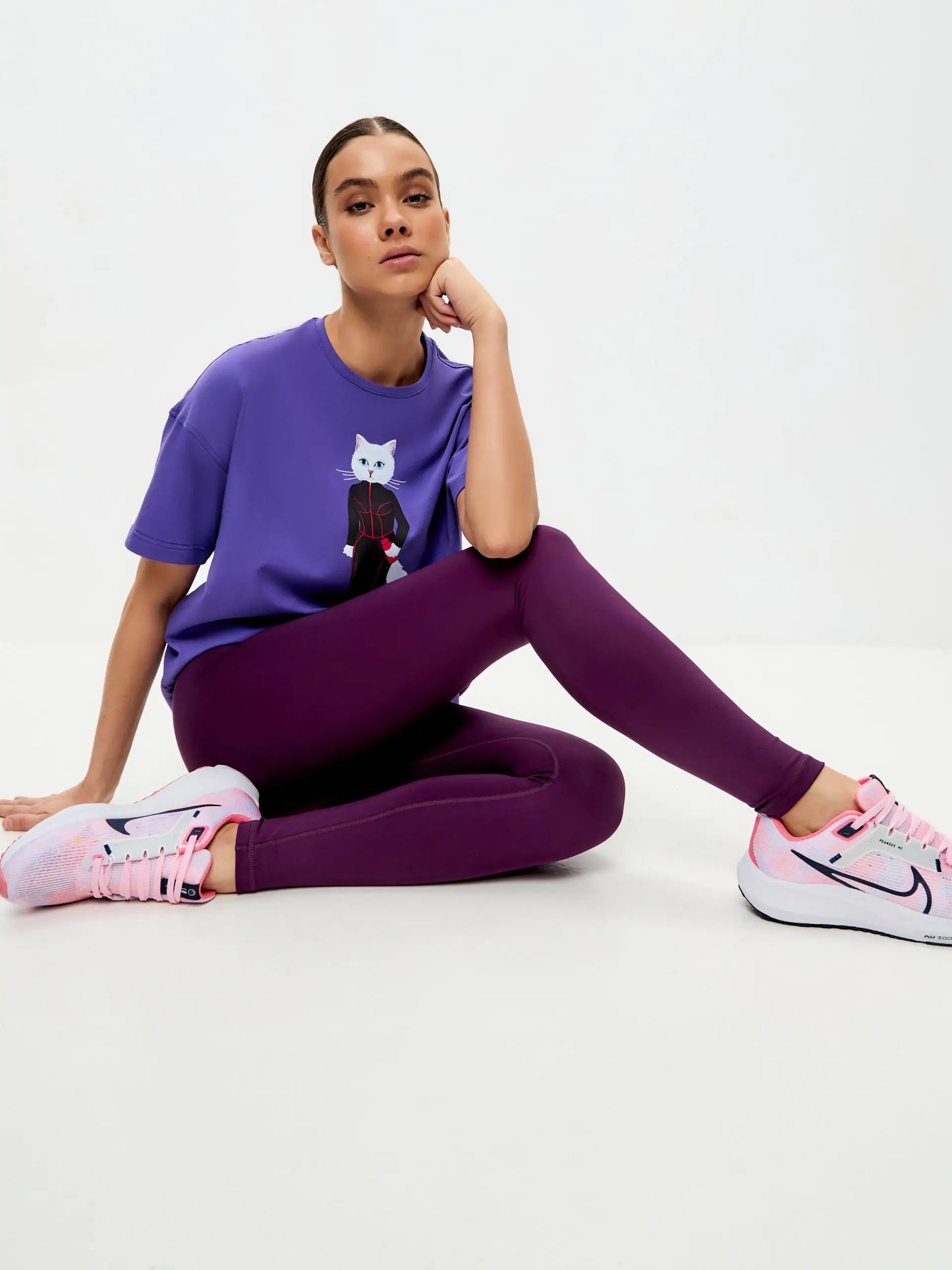 Purple Women’s leggins CAT - Funny Cat Bottom | For Cat Lovers | CAT by maniita lacitta