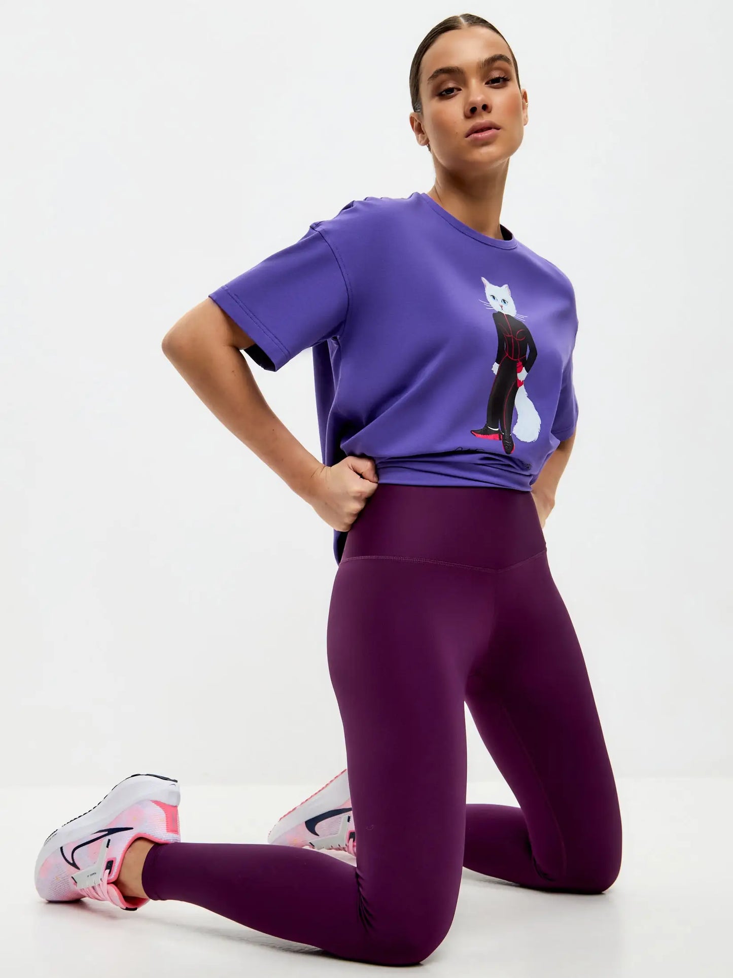 Purple Women’s leggins CAT - Funny Cat Bottom | For Cat Lovers | CAT by maniita lacitta