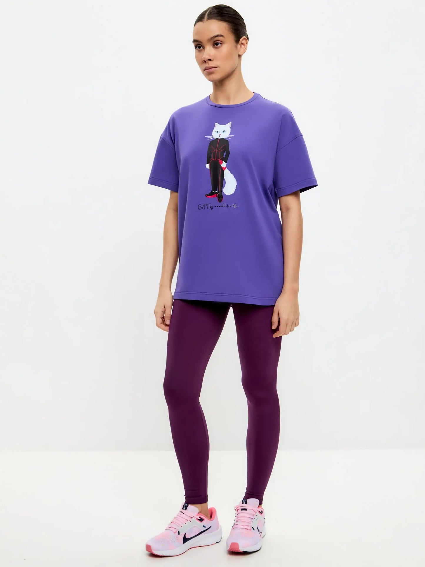 Purple Women’s leggins CAT - Funny Cat Bottom | For Cat Lovers | CAT by maniita lacitta