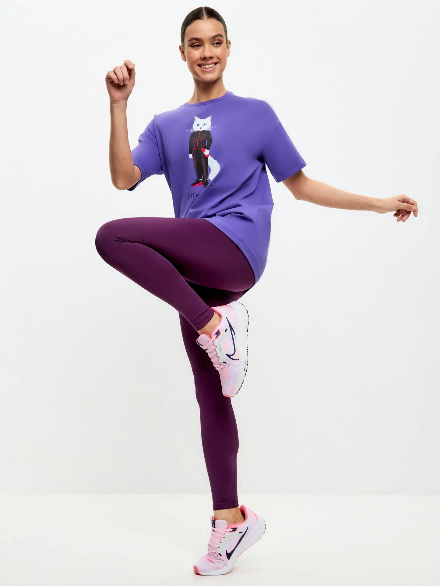 Purple Women’s leggins CAT - Funny Cat Bottom | For Cat Lovers | CAT by maniita lacitta
