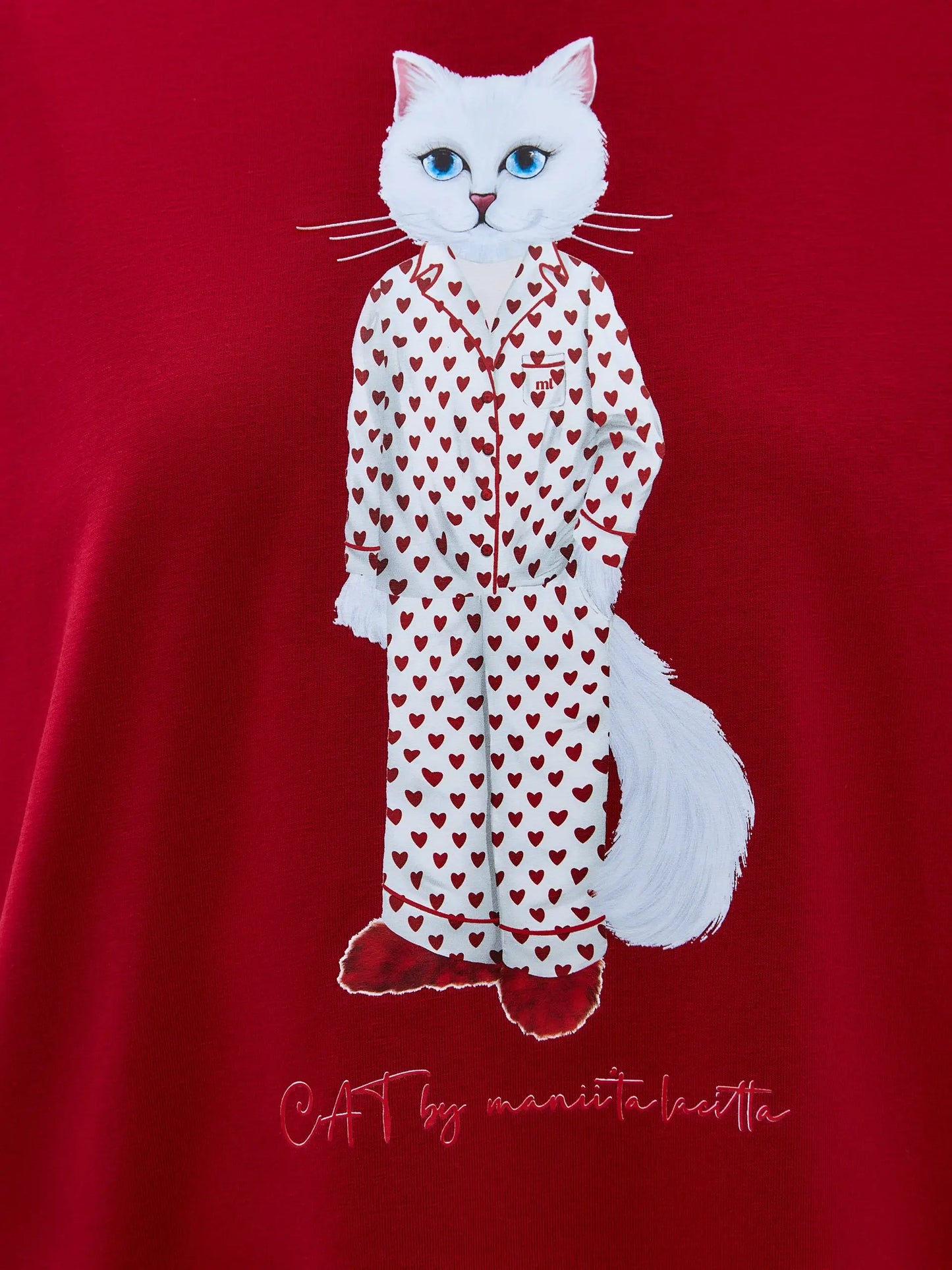 Red oversized t-shirt pajamas cat - Funny Cat Loungewear | For Cat Lovers | CAT by maniita lacitta