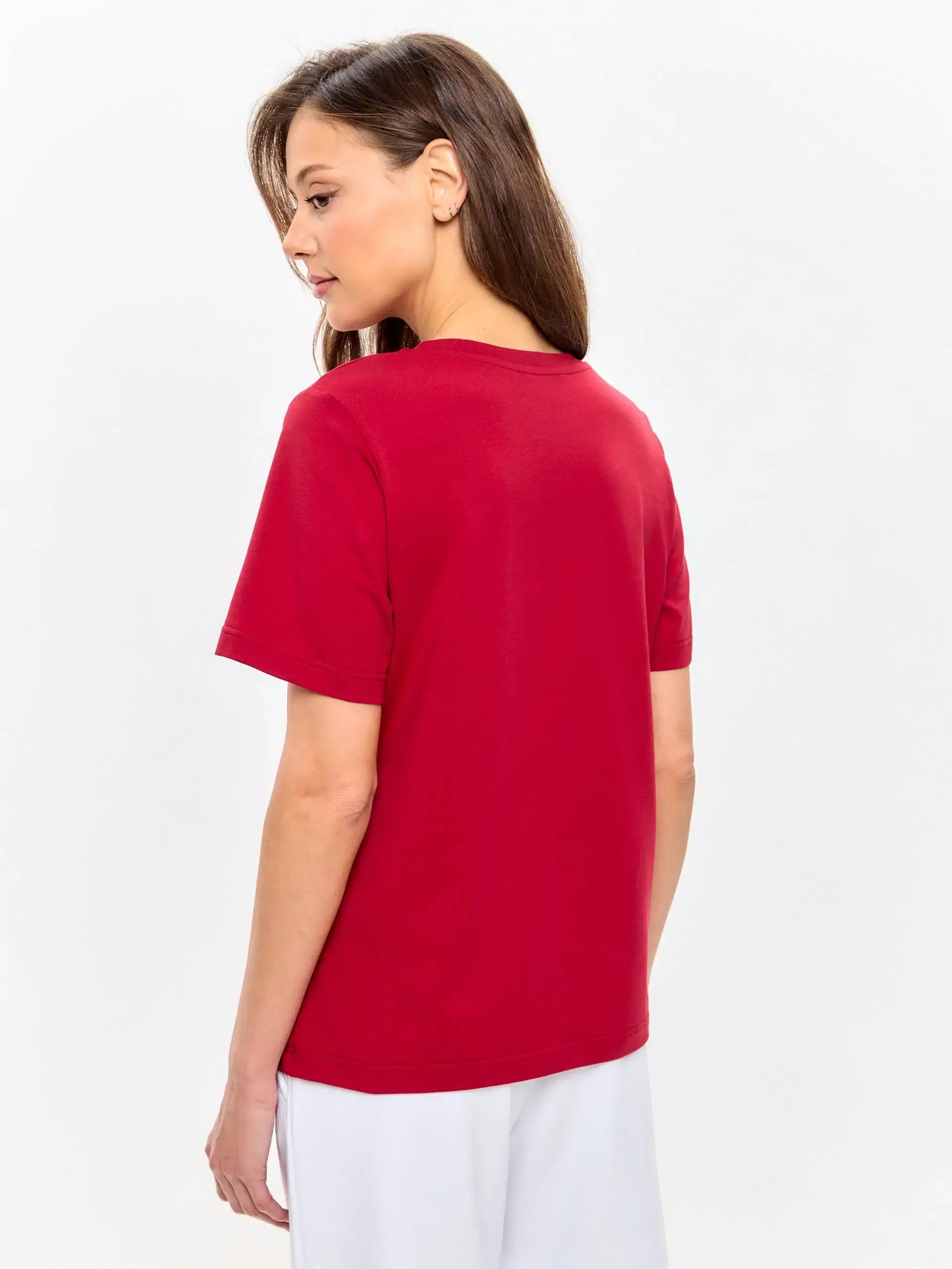 Red Printed T-shirt COFFEE CAT - T-shirt