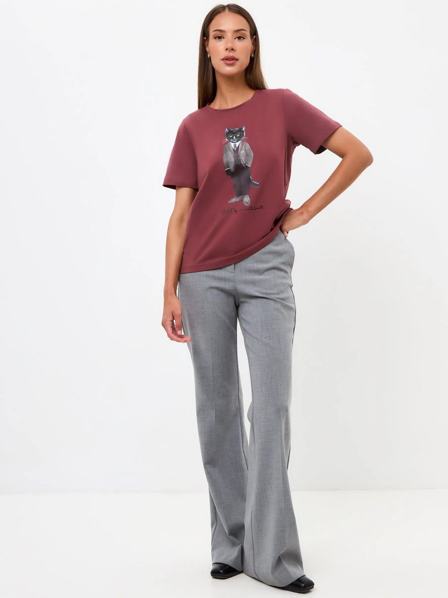 Red t-shirt professor cat - Funny Cat T-shirt | For Cat Lovers | CAT by maniita lacitta