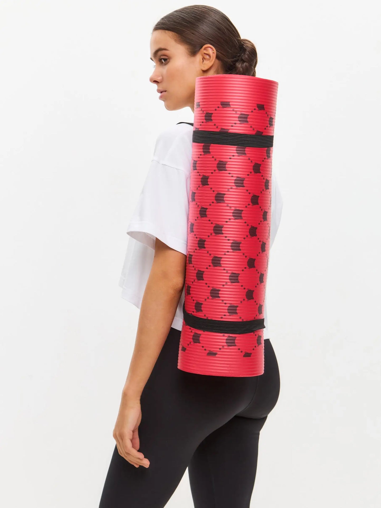 Red yoga & fitness mat with cat - Funny Cat | For Cat Lovers | CAT by maniita lacitta