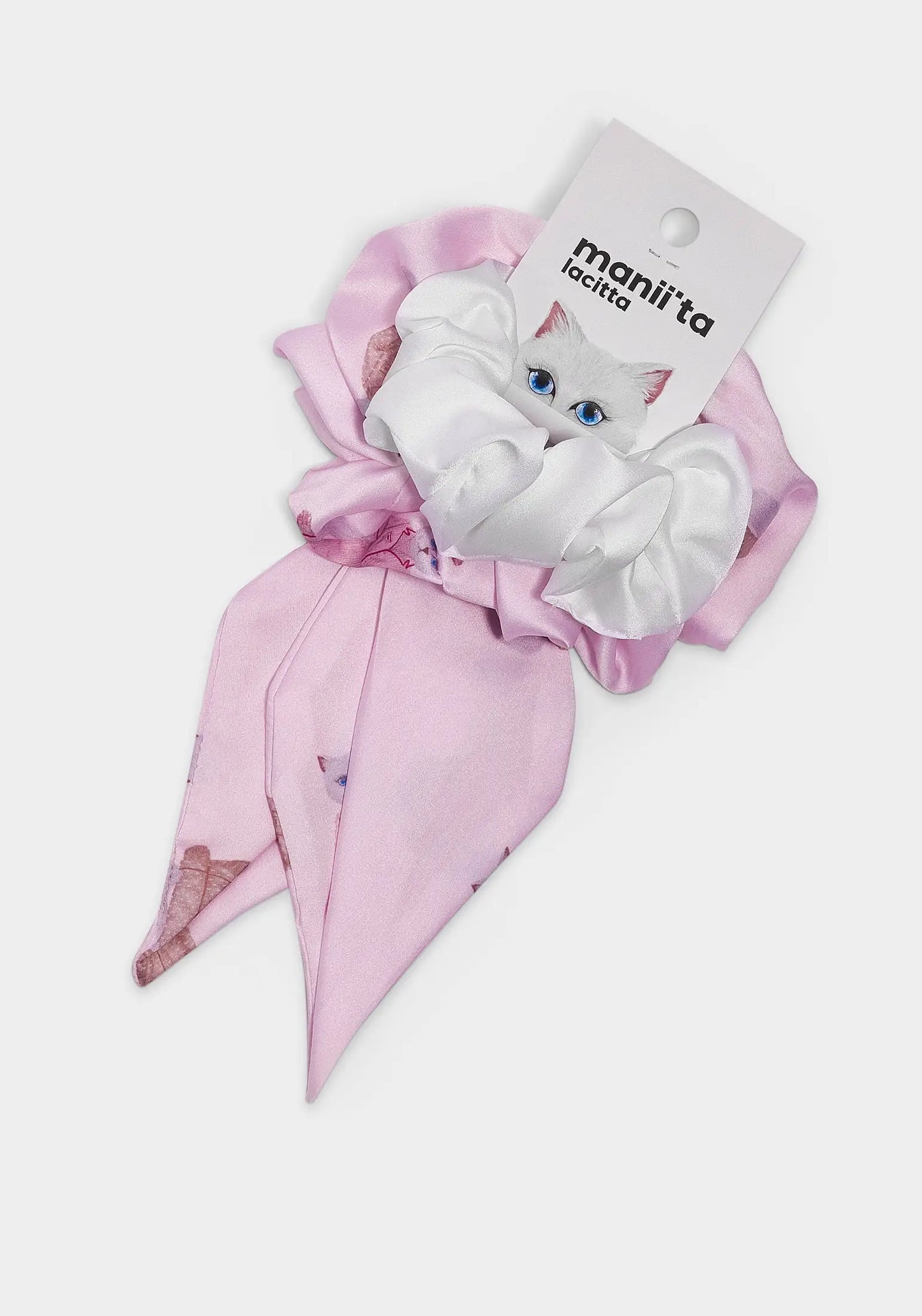 Set of 2 silk scrunchies - Funny Cat | For Cat Lovers | CAT by maniita lacitta