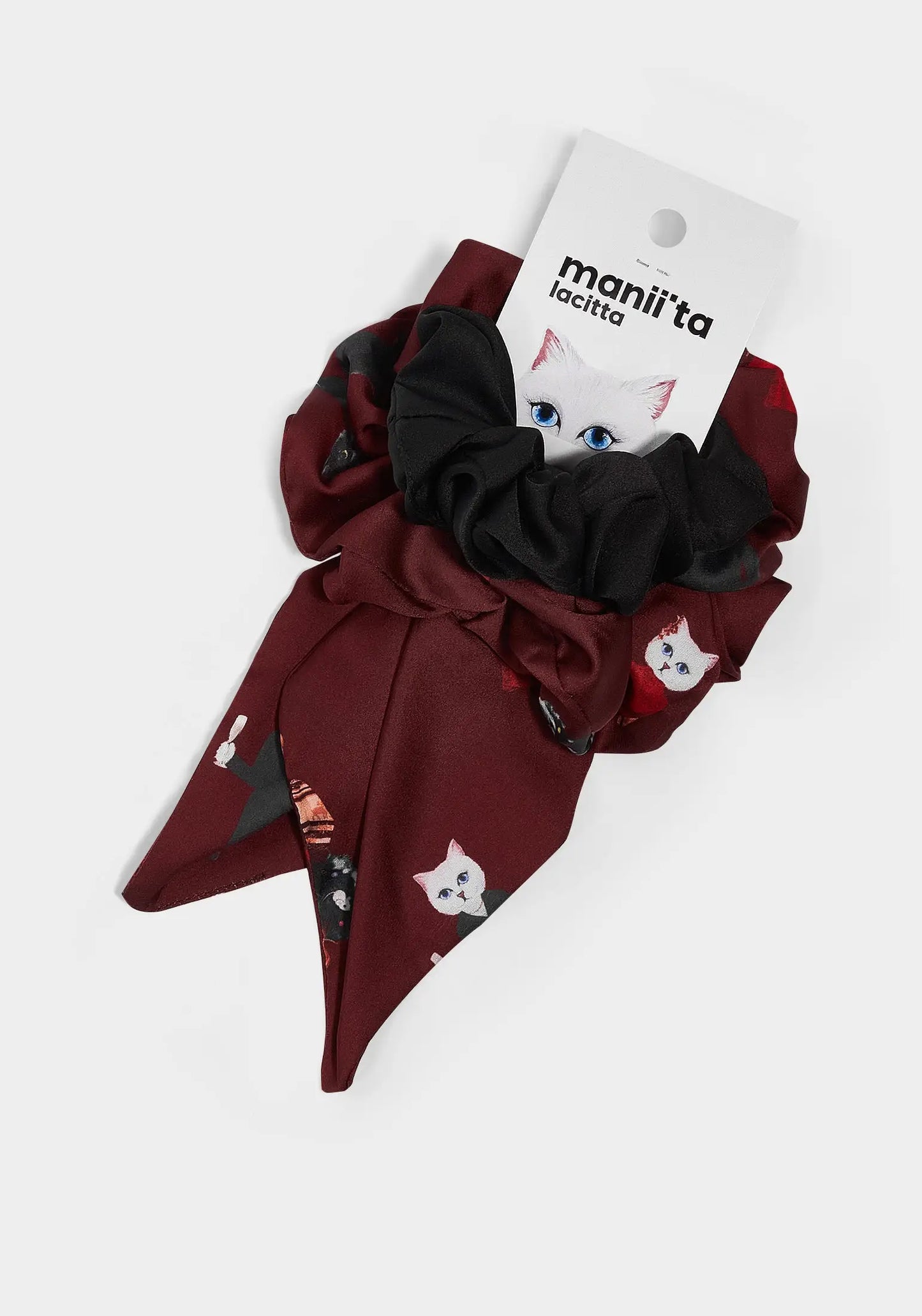 Set of 2 silk scrunchies - Funny Cat | For Cat Lovers | CAT by maniita lacitta