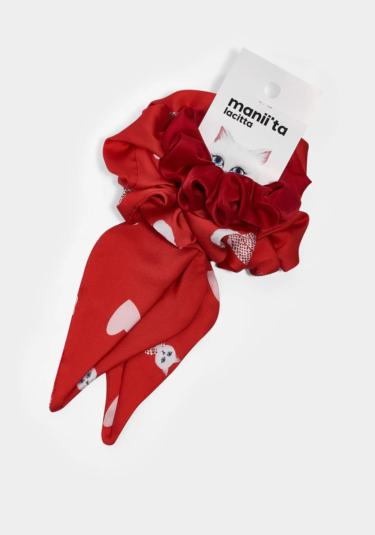 Set of 2 silk scrunchies - Funny Cat | For Cat Lovers | CAT by maniita lacitta