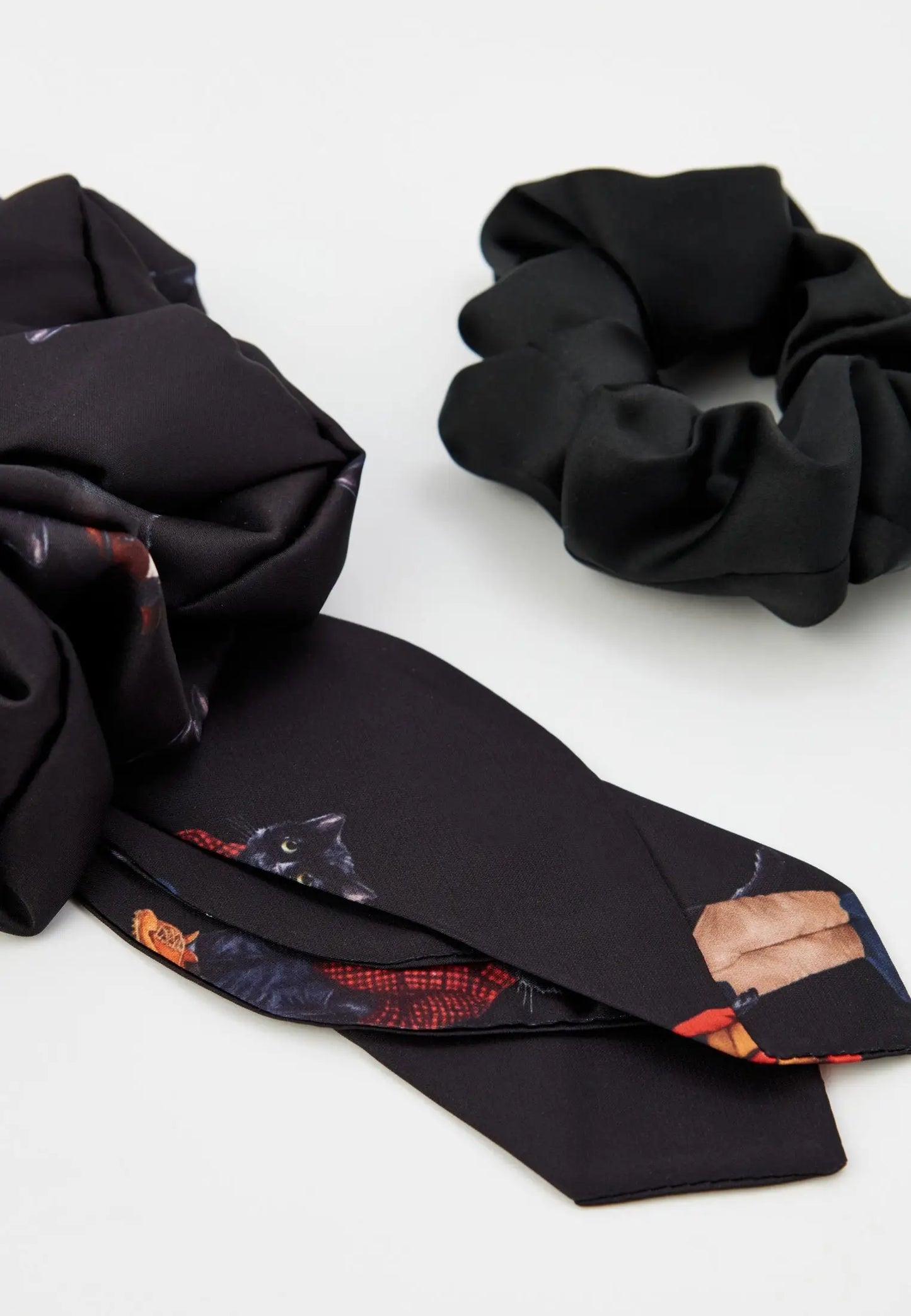 Set of 2 silk scrunchies - Funny Cat | For Cat Lovers | CAT by maniita lacitta