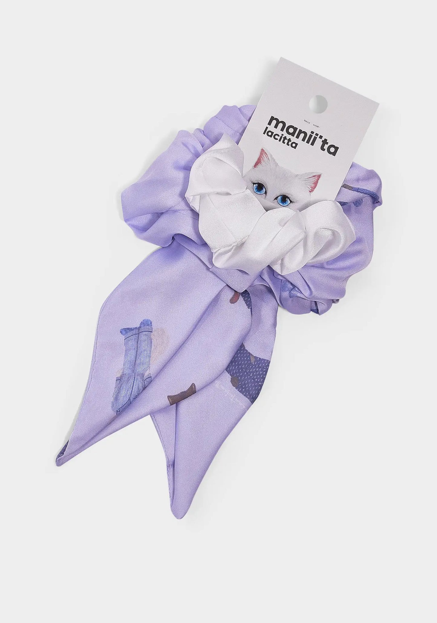 Set of 2 silk scrunchies - Funny Cat | For Cat Lovers | CAT by maniita lacitta