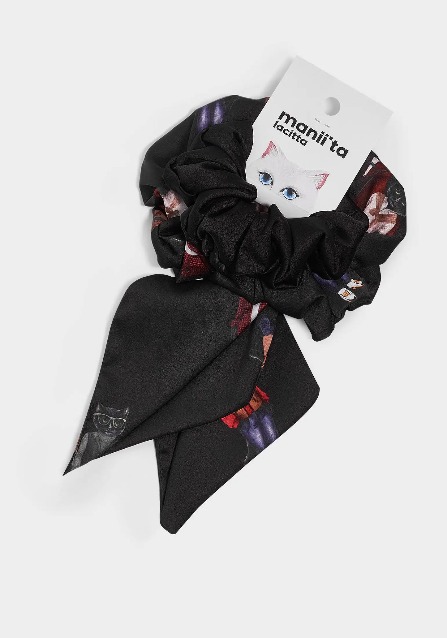 Set of 2 silk scrunchies - Funny Cat | For Cat Lovers | CAT by maniita lacitta