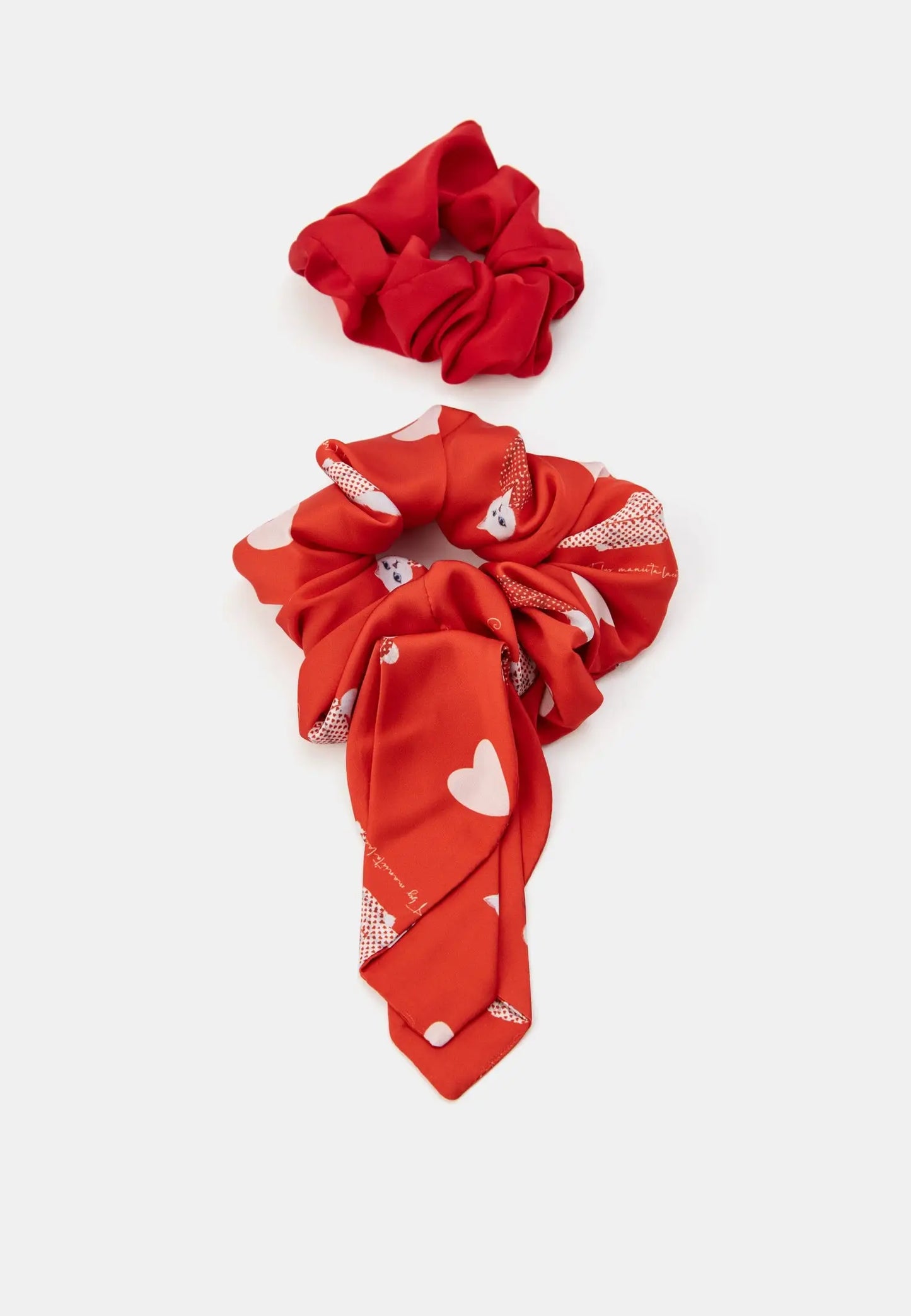 Set of 2 silk scrunchies - Funny Cat | For Cat Lovers | CAT by maniita lacitta