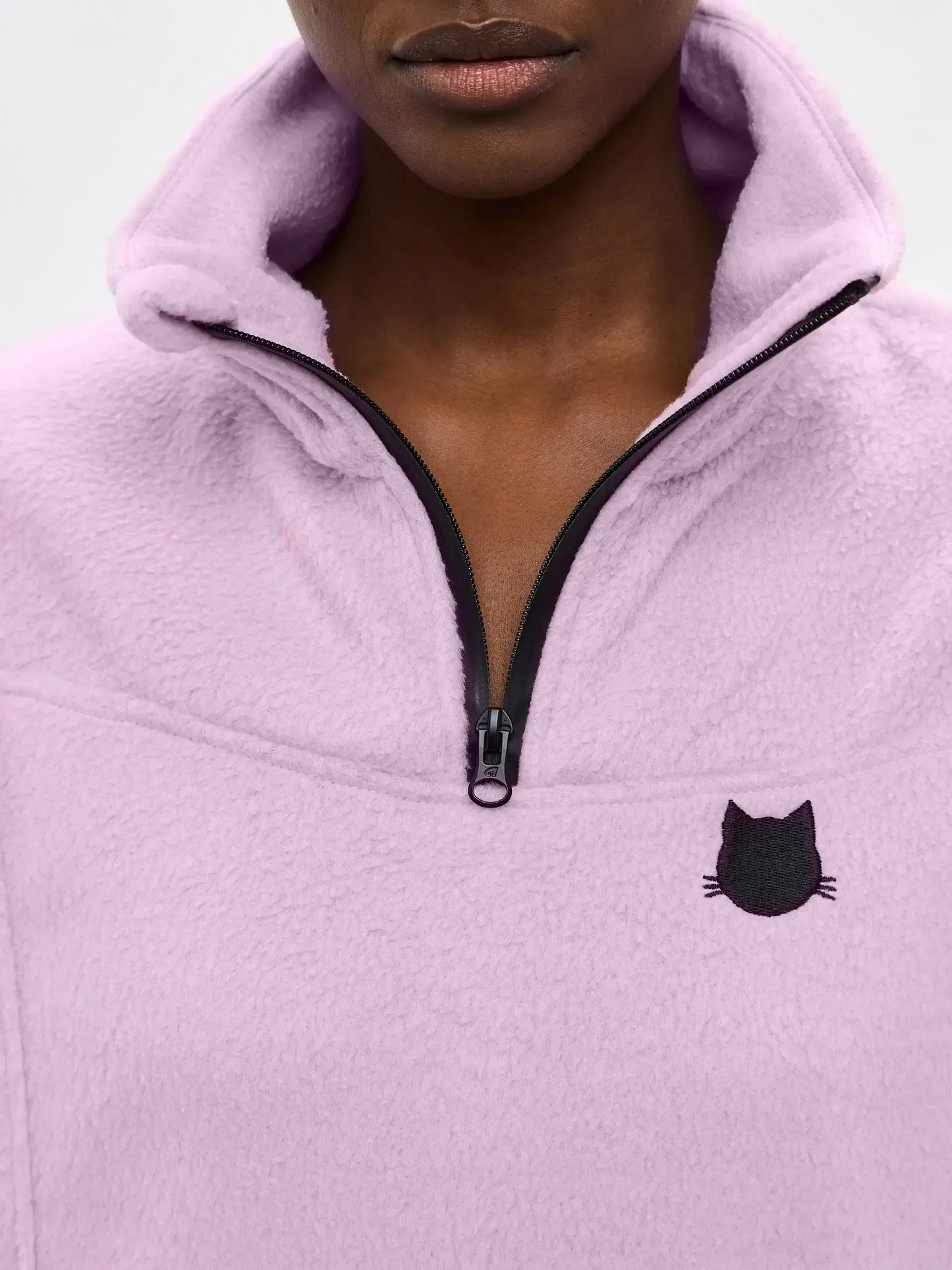 Sport set: purple fleece sweatshirt & black women’s leggins - Funny Cat | For Cat Lovers | CAT by maniita lacitta