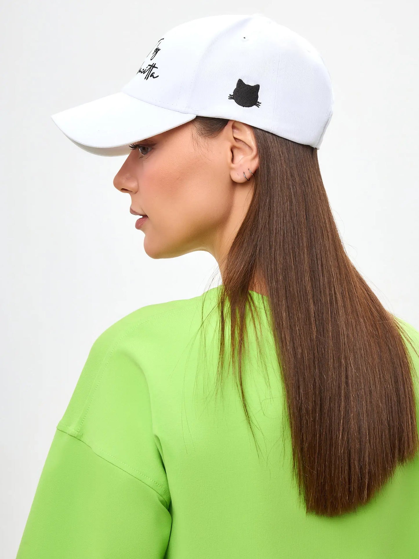 White cap with logo cat - Funny Cat | For Cat Lovers | CAT by maniita lacitta