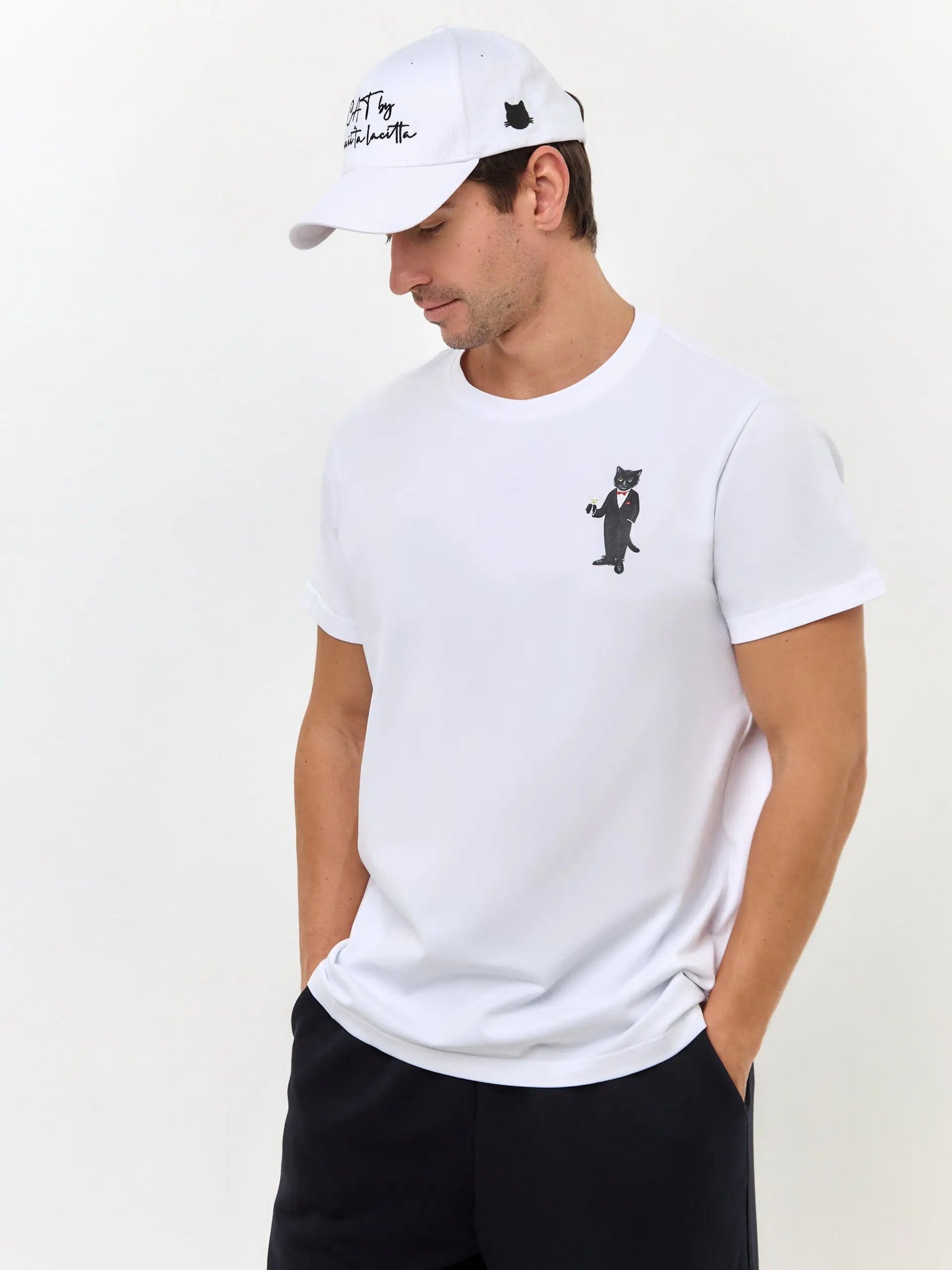 White cap with logo cat - Funny Cat | For Cat Lovers | CAT by maniita lacitta