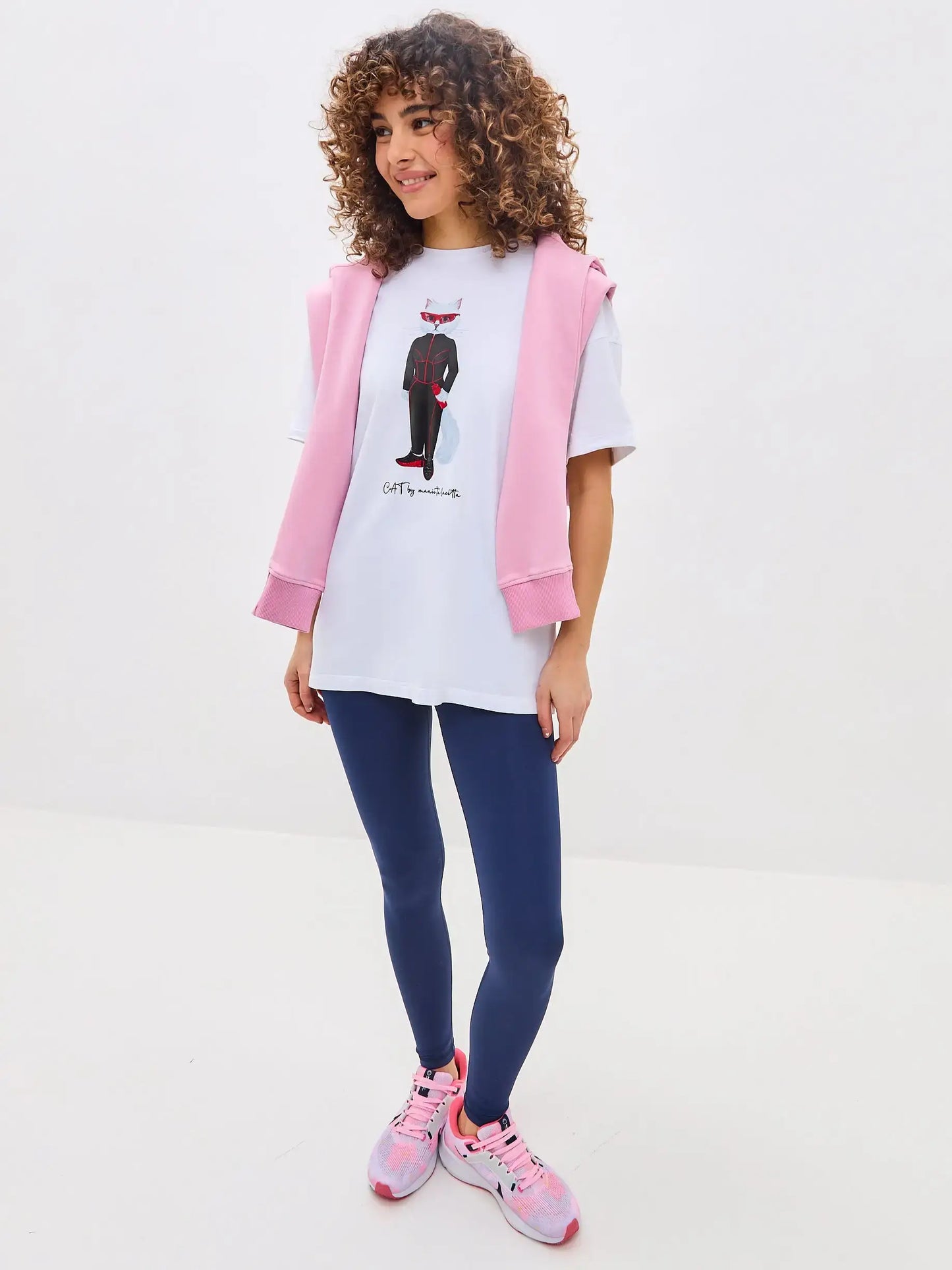 White oversized t-shirt sport cat - Funny Cat T-shirt | For Cat Lovers | CAT by maniita lacitta