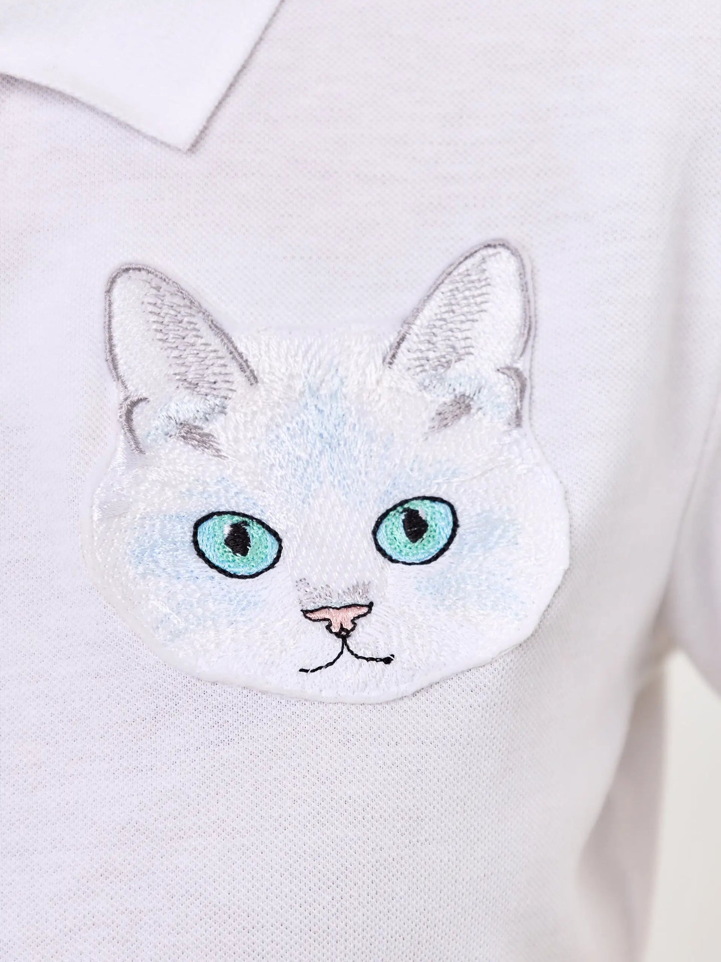White polo t-shirt cat - Funny Cat Polo t-shirt & dress | For Cat Lovers | CAT by maniita