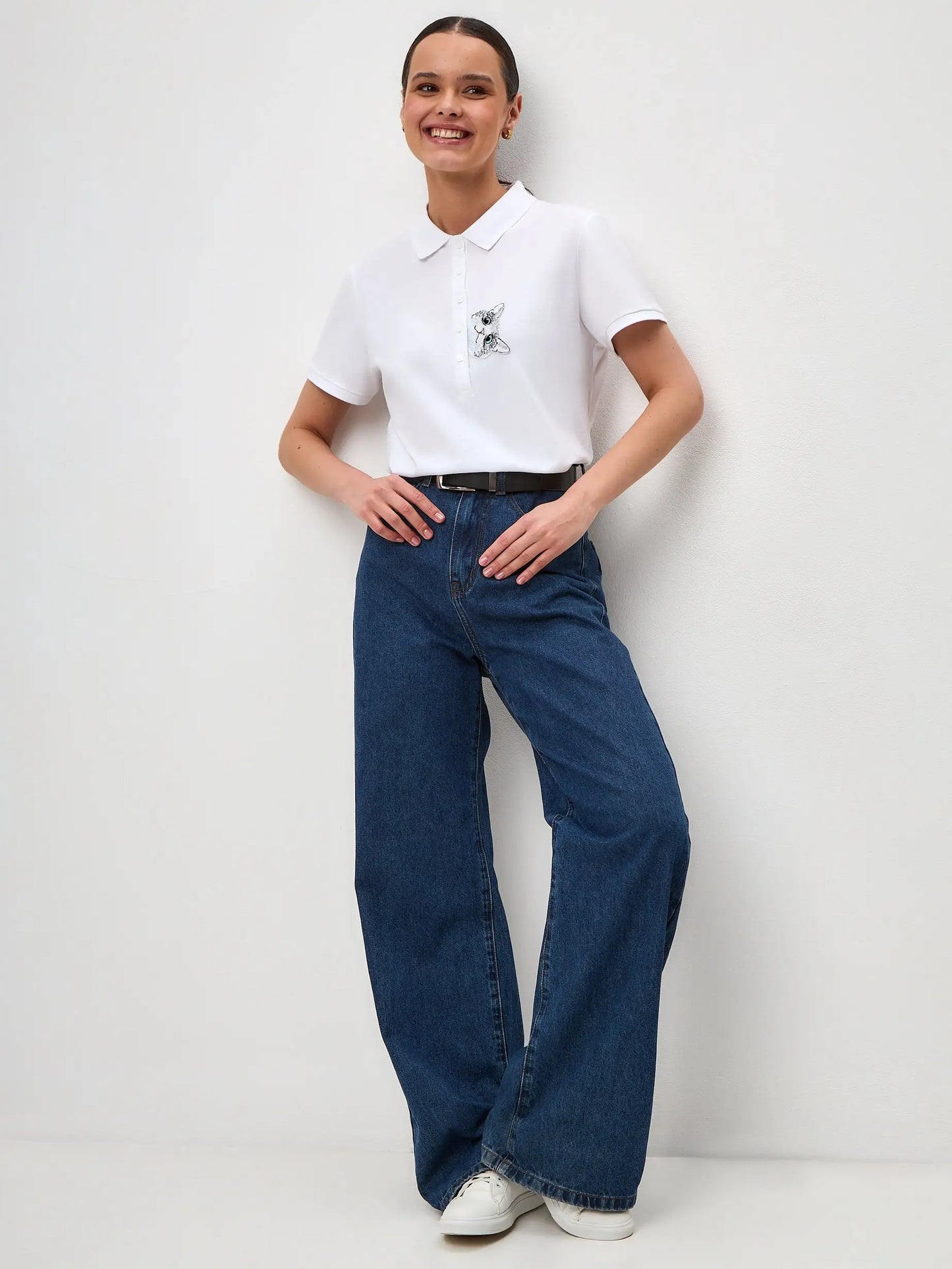 White polo t-shirt cat - Funny Cat Polo t-shirt & dress | For Cat Lovers | CAT by maniita