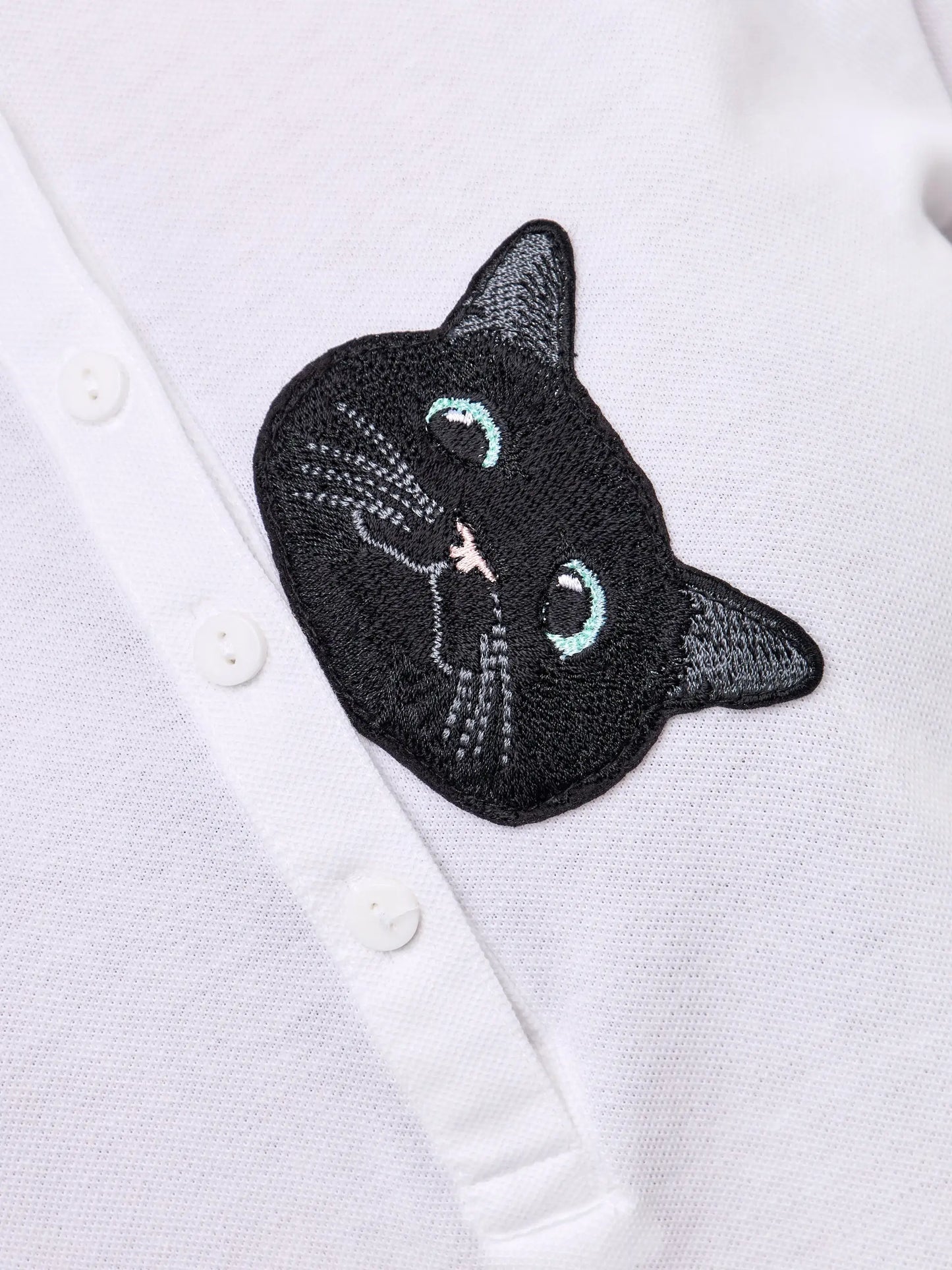 White polo t-shirt cat - Funny Cat Polo t-shirt & dress | For Cat Lovers | CAT by maniita