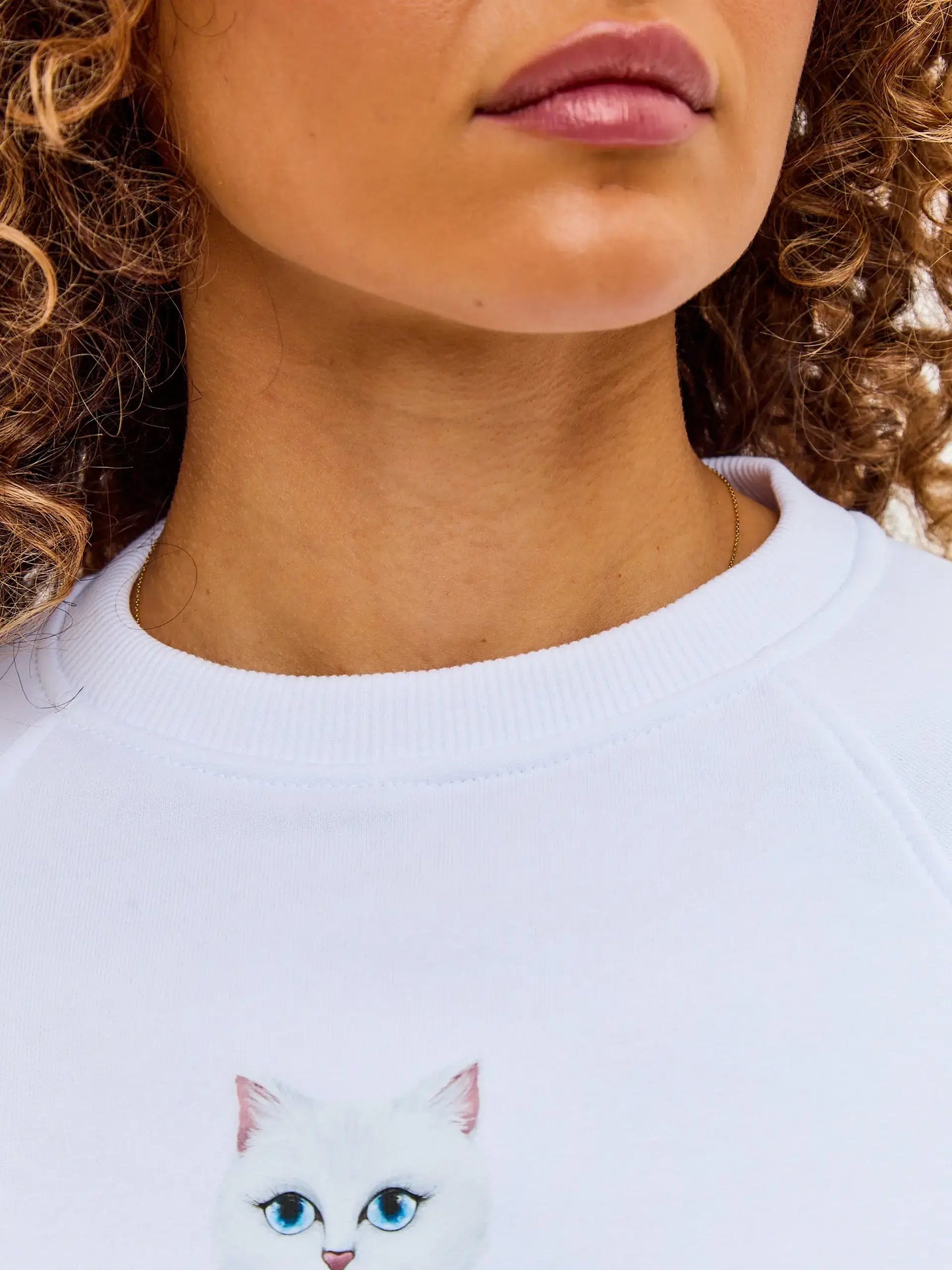 White Printed Sweatshirt MARINER CAT - Hoodie & sweatshirt