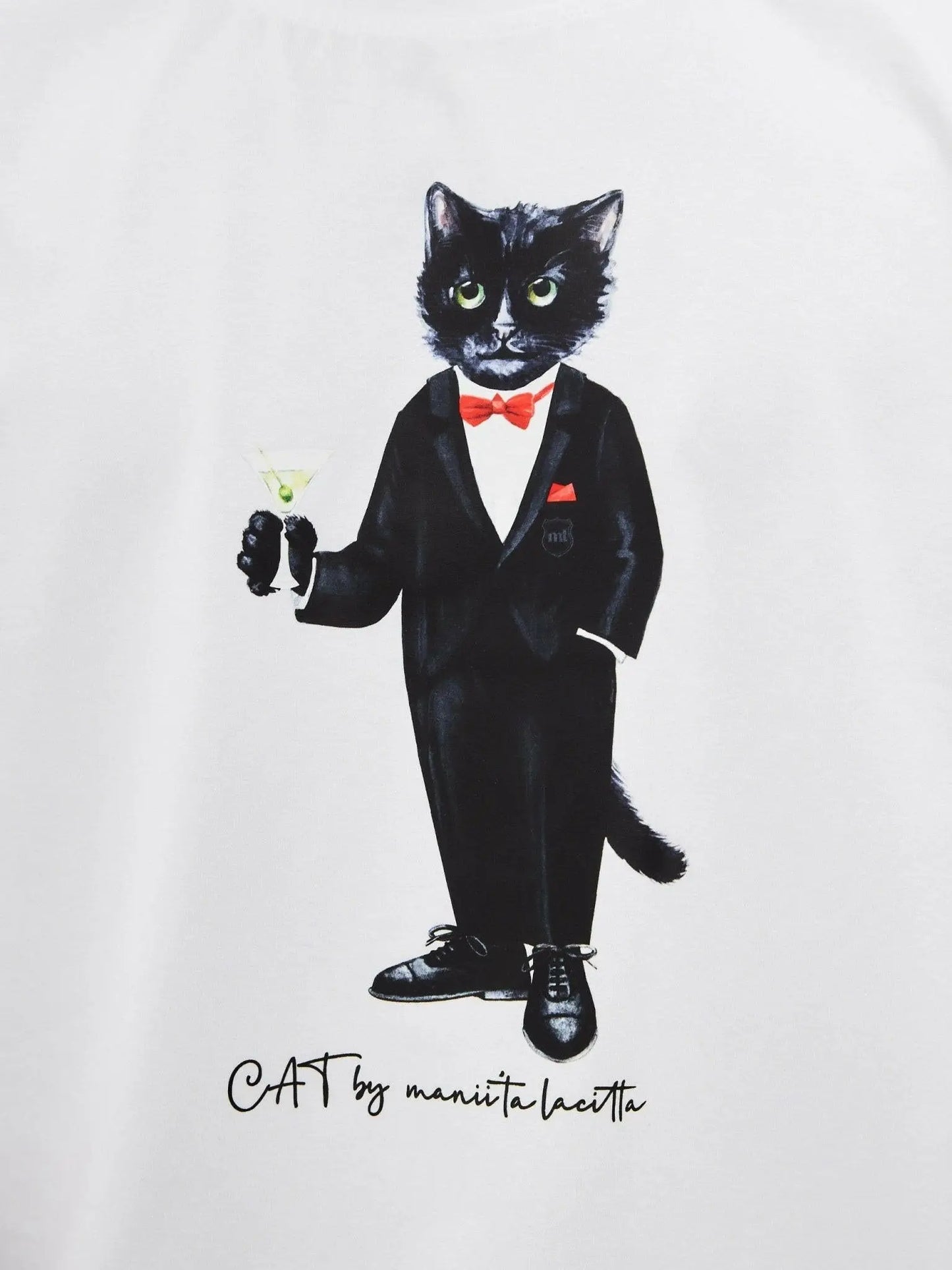 White t-shirt dandy cat - Funny Cat T-shirt | For Cat Lovers | CAT by maniita lacitta