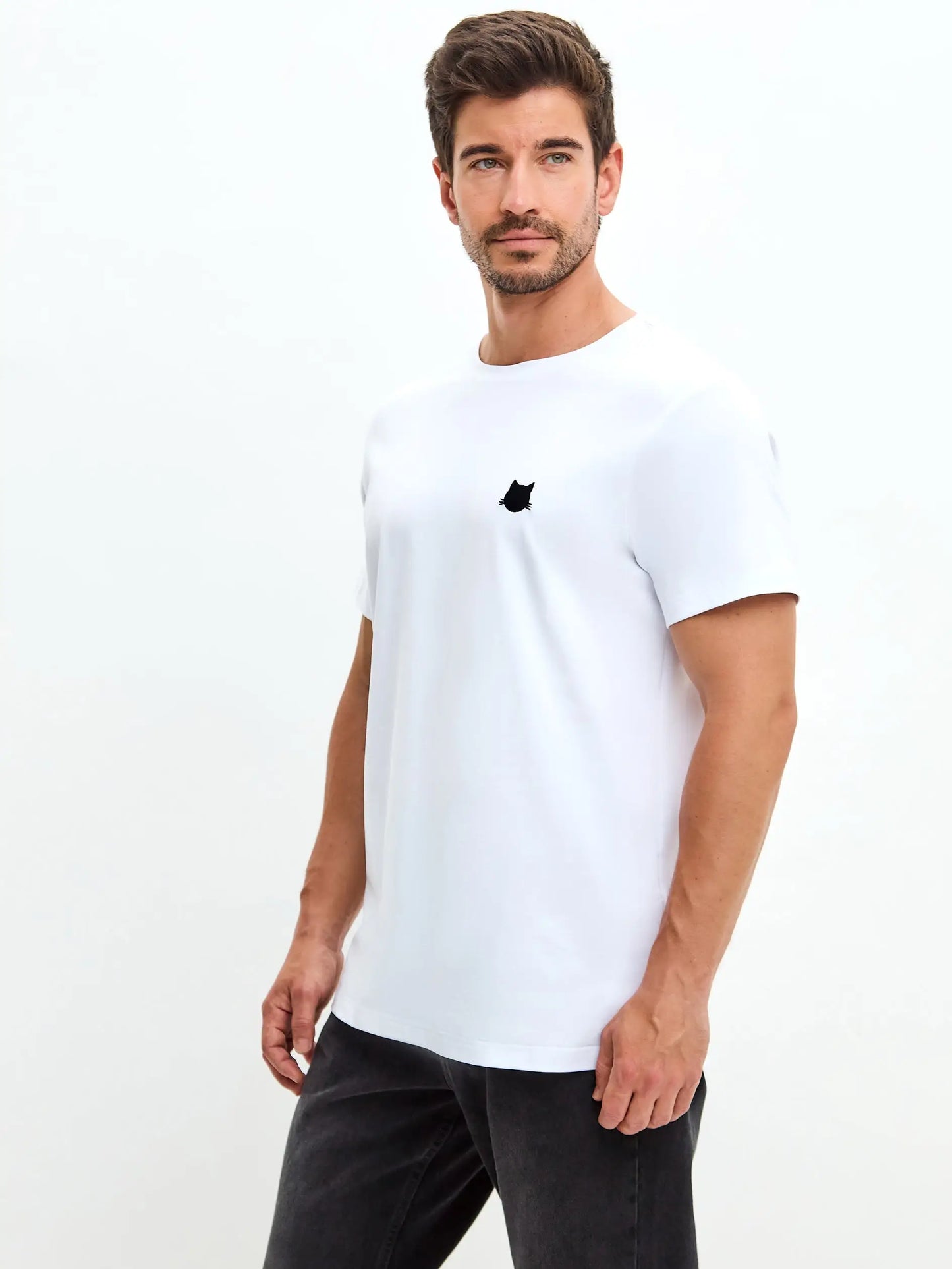 White t-shirt logo cat - Funny Cat T-shirt | For Cat Lovers | CAT by maniita lacitta
