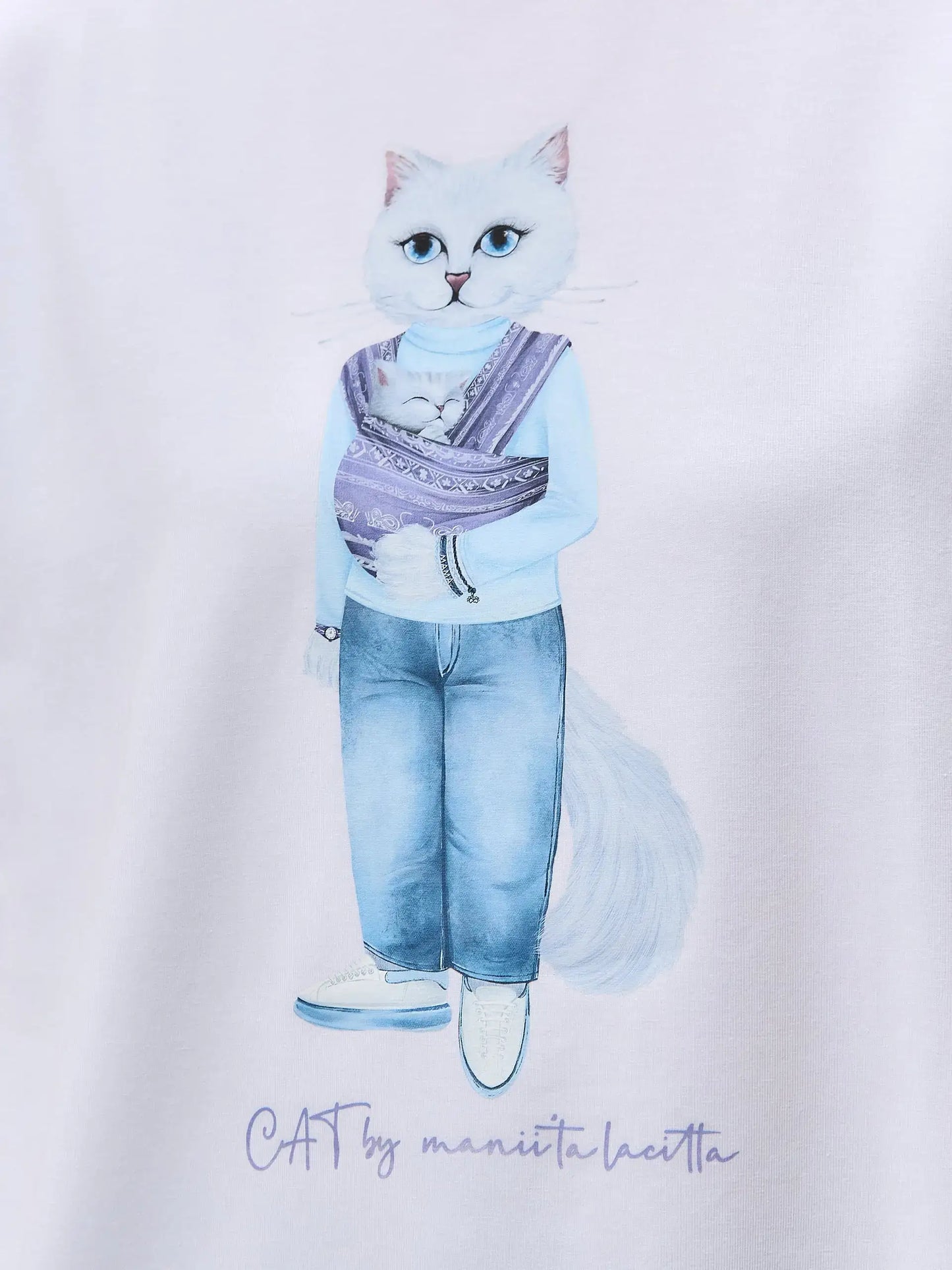 White t-shirt mother cat - Funny Cat T-shirt | For Cat Lovers | CAT by maniita lacitta