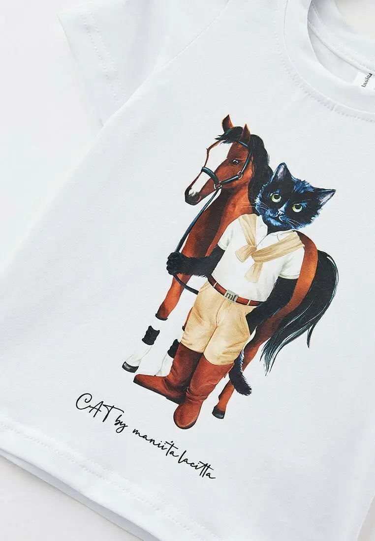 White t shirt rider cat Funny Cat T shirt | For Cat Lovers | CAT by maniita lacitta