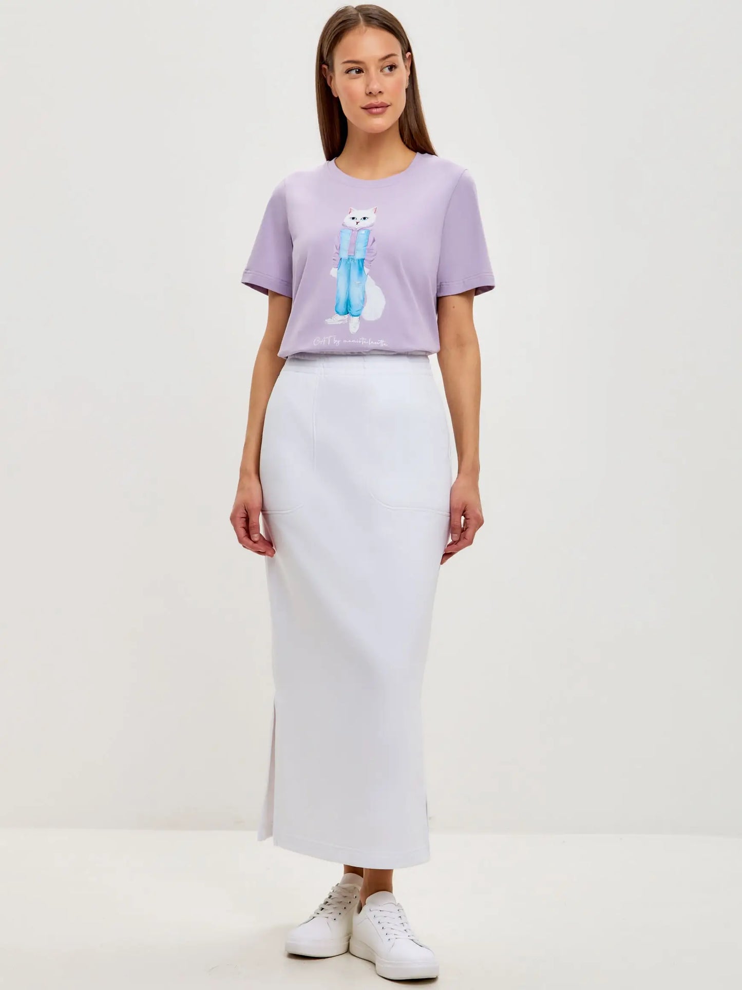 White women’s skirt - Funny Cat Bottom | For Cat Lovers | CAT by maniita lacitta