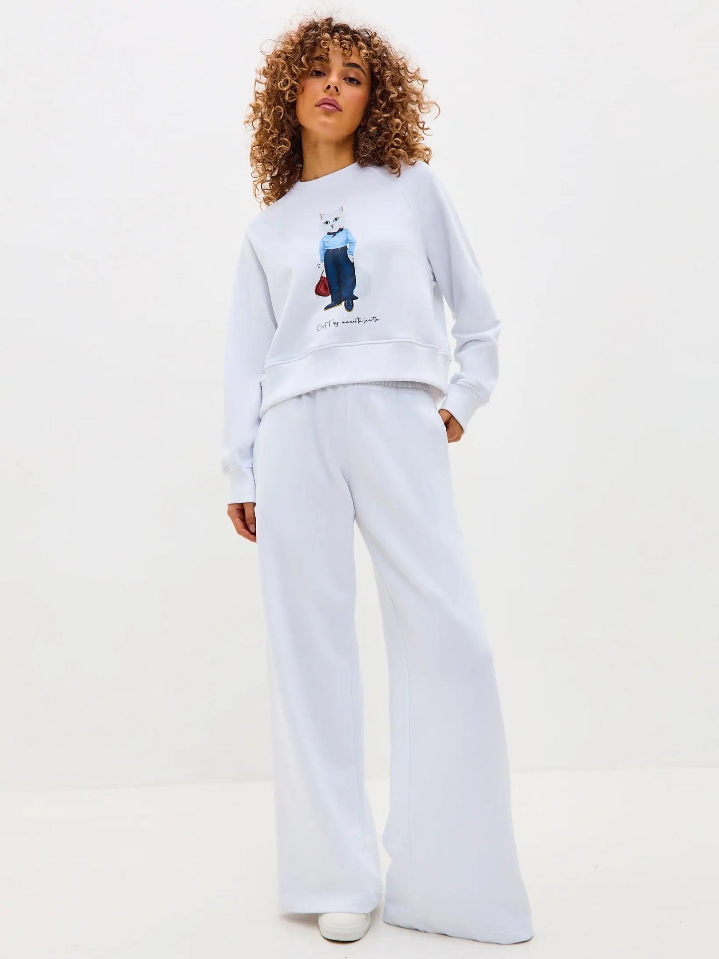 White women’s sweatpants - Funny Cat Bottom | For Cat Lovers | CAT by maniita lacitta