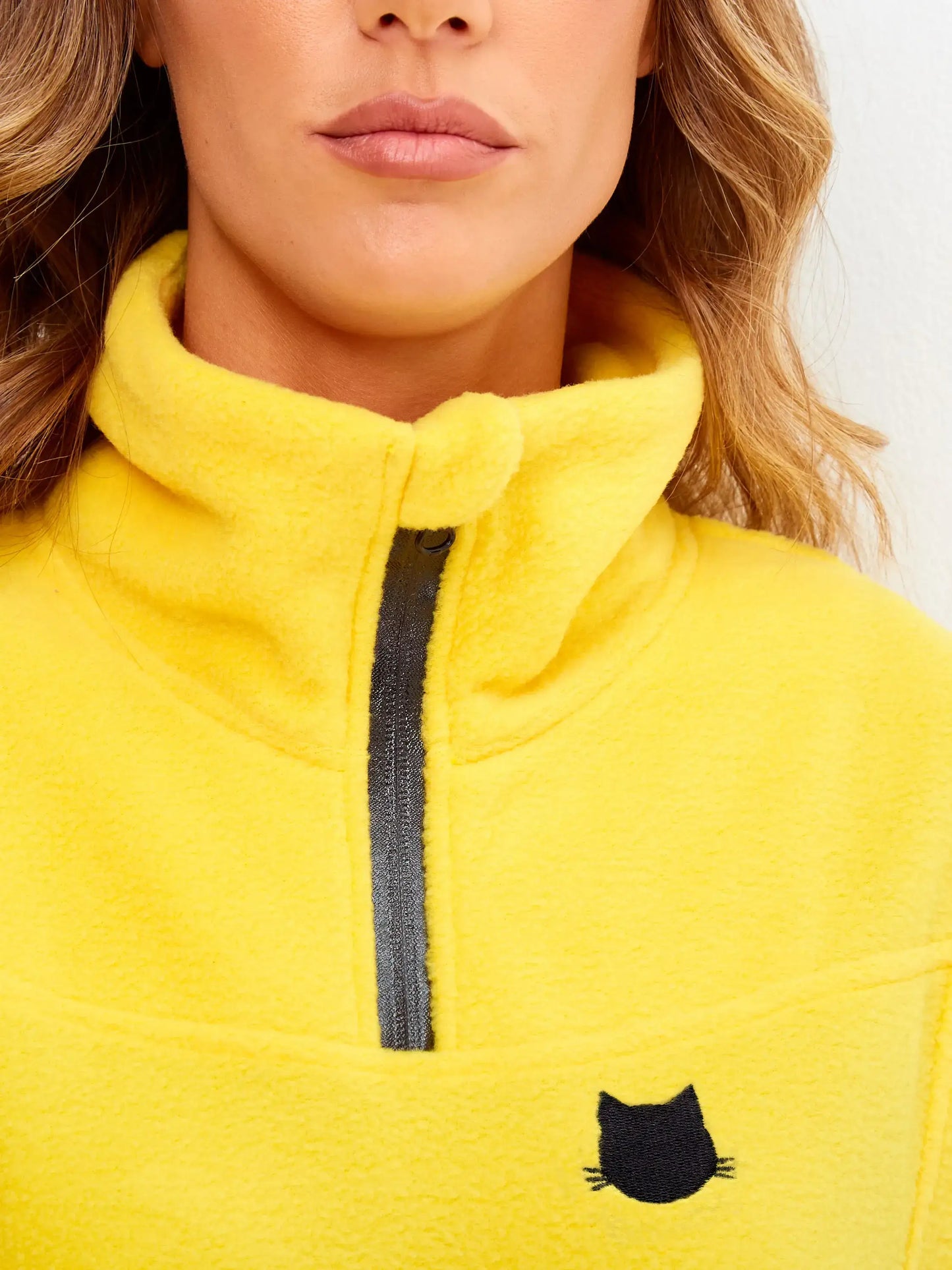 Yellow fleece sweatshirt - Funny Cat Fleece (recycled) | For Cat Lovers | CAT by maniita lacitta