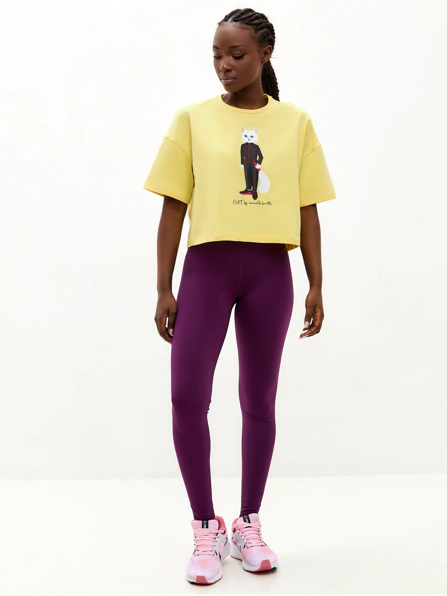 Yellow short oversized t-shirt sport cat - Funny Cat T-shirt | For Cat Lovers | CAT by maniita lacitta